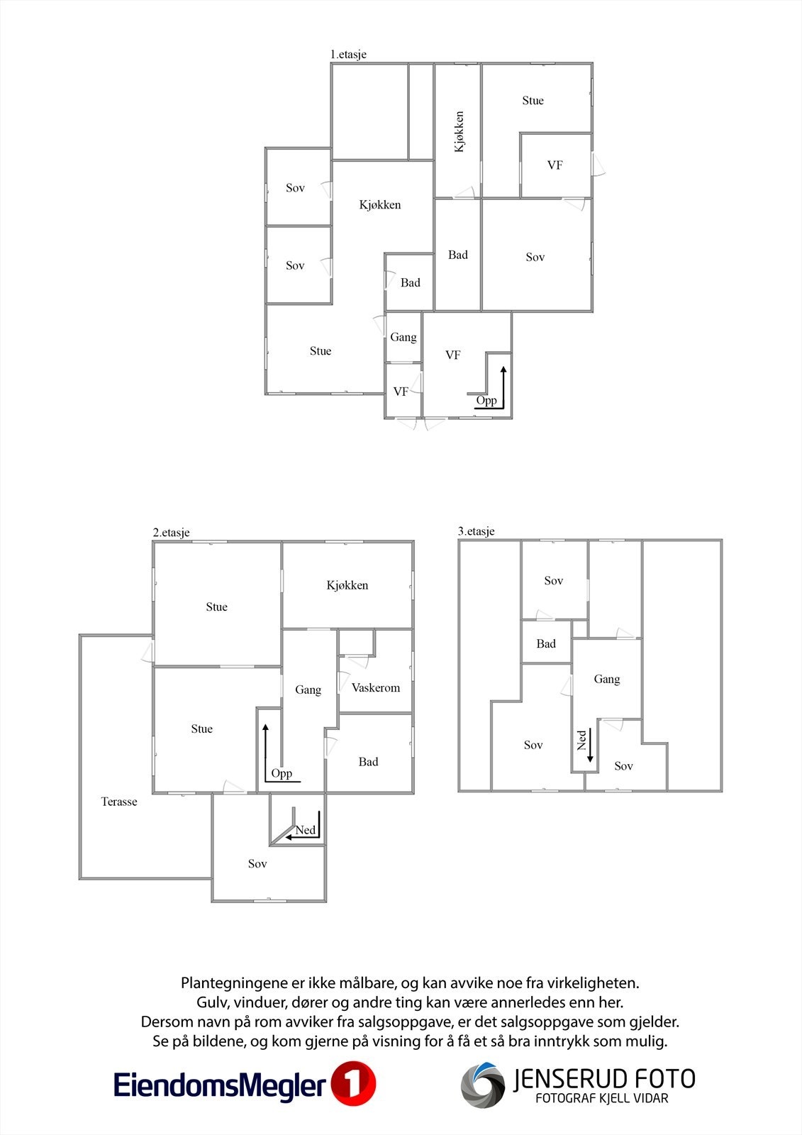 Det gjøres oppmerksom på at plantegningen er utarbeidet av fotografen. Den stemmer ikke med hva som er byggemeldt og godkjent som varig opphold hos teknisk etat, Gran kommune. Galleribilde