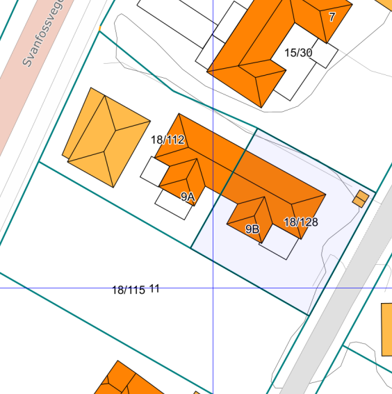 Merk at det ligger en separat tomt utenfor denne eiendommens areal som ikke tilhører. Galleribilde