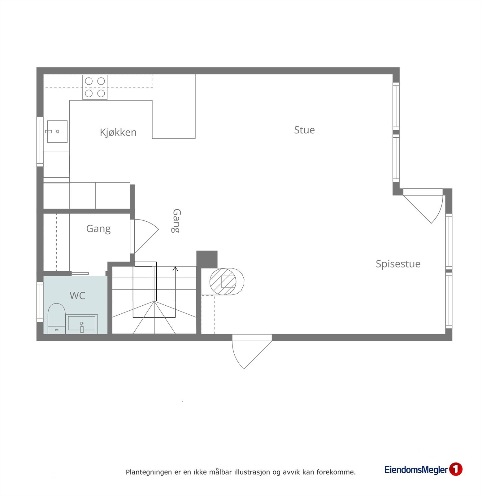 Planløsning hovedetasje Galleribilde