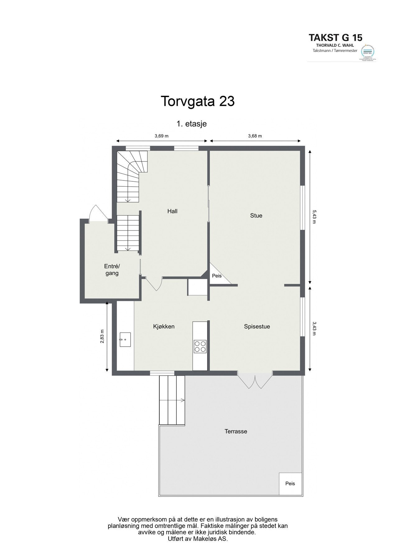 Plantegning 1. etg. legg merke til de ulike soneinndelingene og familievennlige planløsningen. Galleribilde