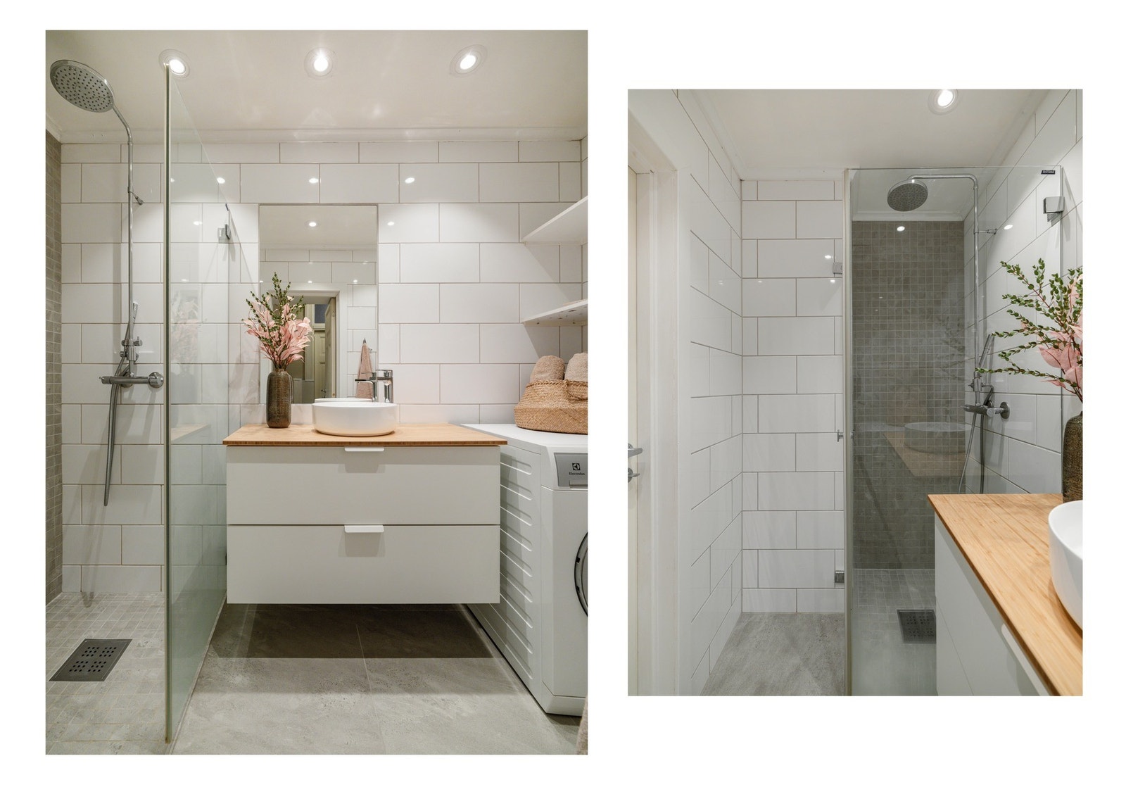 Badet ligger separat fra toalettrommet, og ble vesentlig oppgradert i 2024 med bla. nytt gulv. Galleribilde