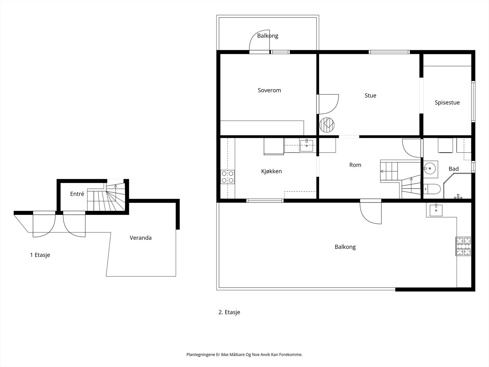 Plantegning 1. og 2. etasje. Galleribilde