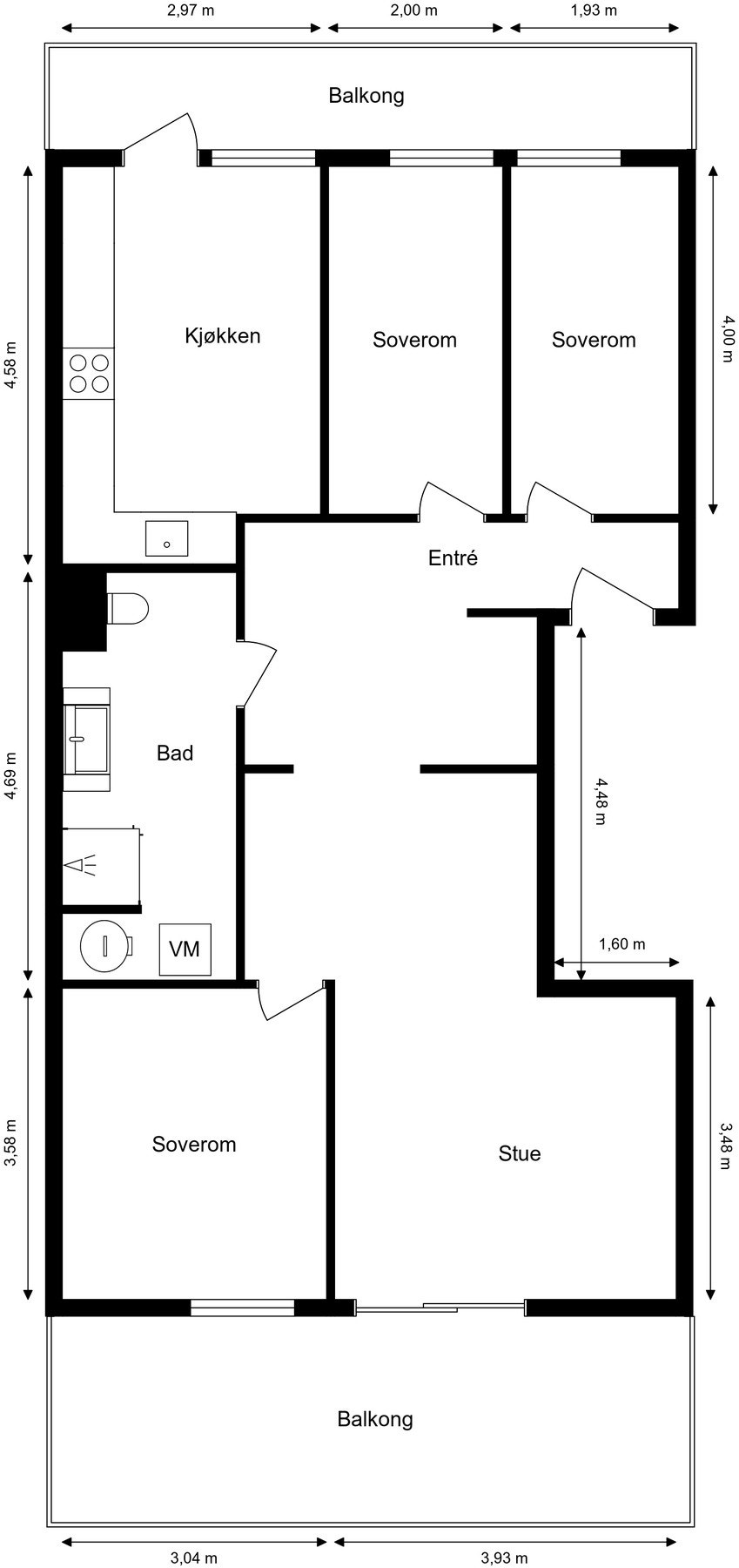 Boligens plantegning. Galleribilde