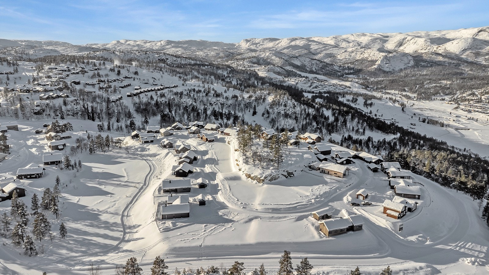 Hele tomtefeltet er ferdig opparbeidet og alle tomtene er klar til bygging Galleribilde