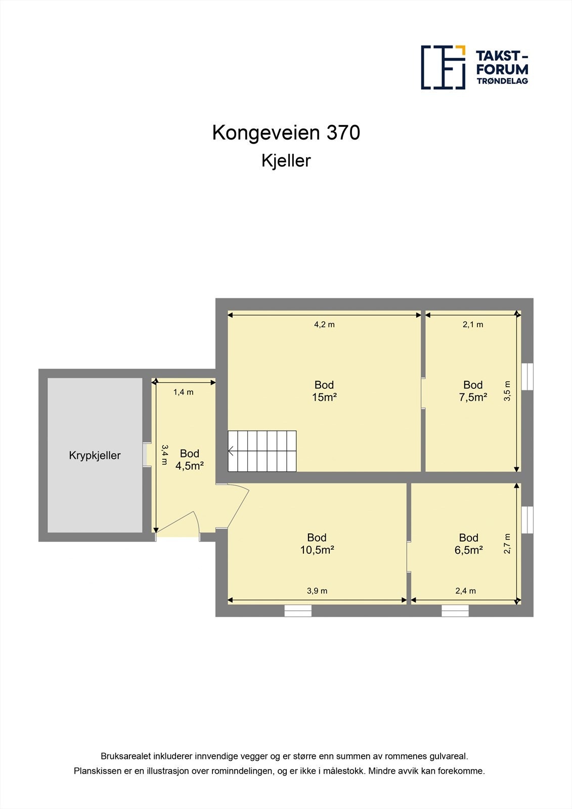 Planskisse kjeller. Galleribilde