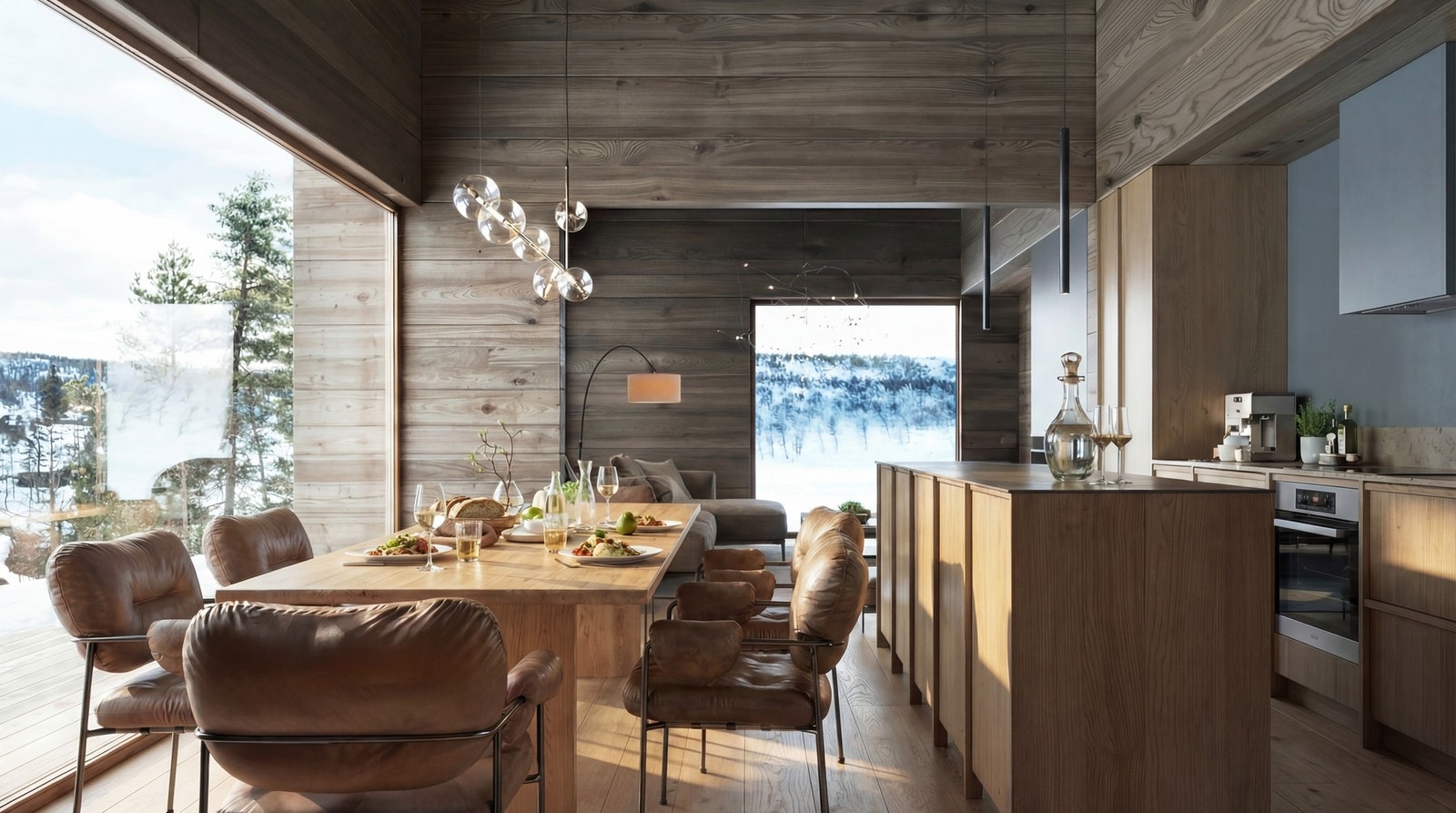 Kjøkkenøyen er strategisk plassert, her kan man lage mat mens man nyter utsikten og har nærhet til både gjester og familie (illustrasjon, avvik kan forekomme) Galleribilde