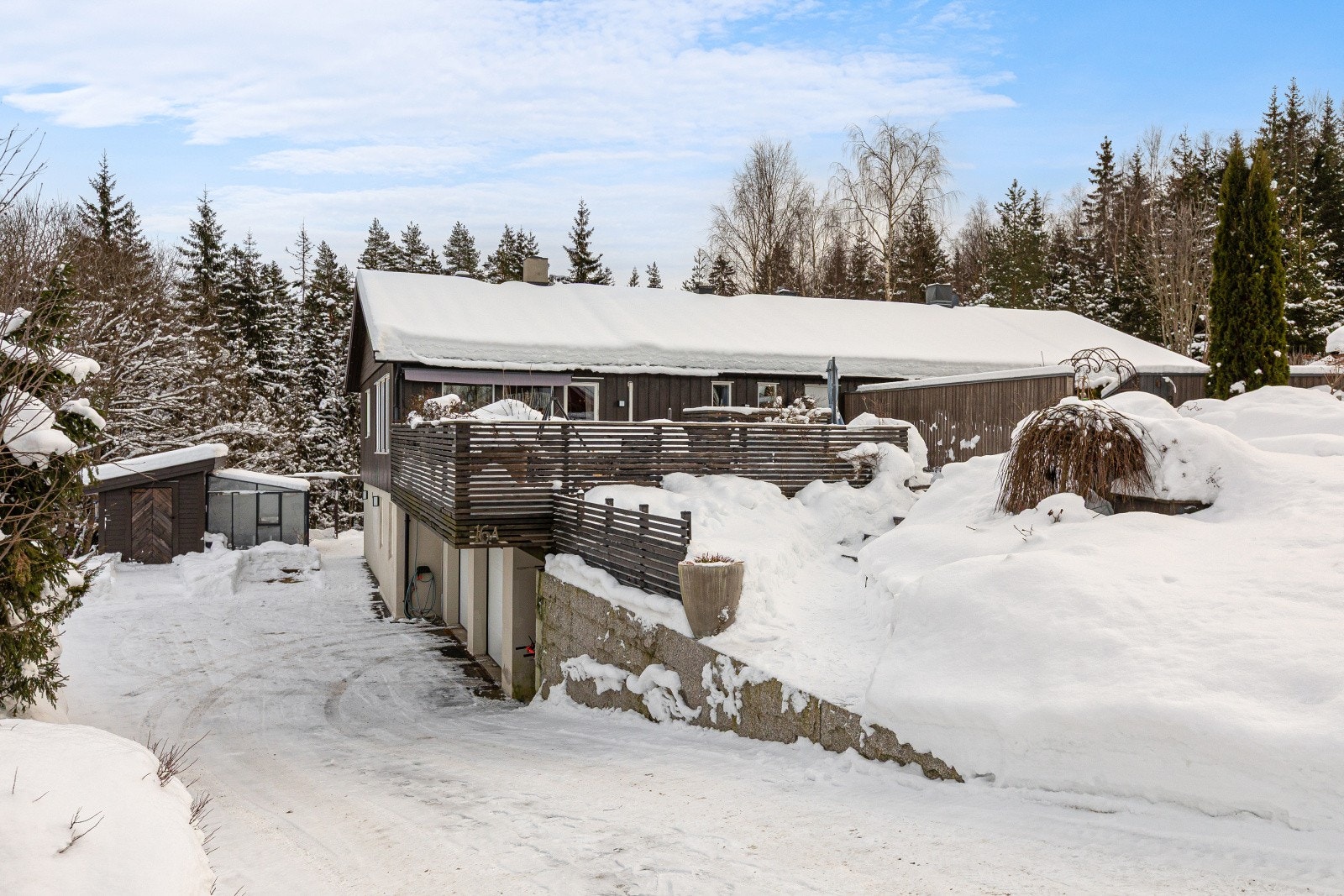 Vinterstid byr området på et omfattende løypenett for langrennsturer rett utenfor døren. Galleribilde