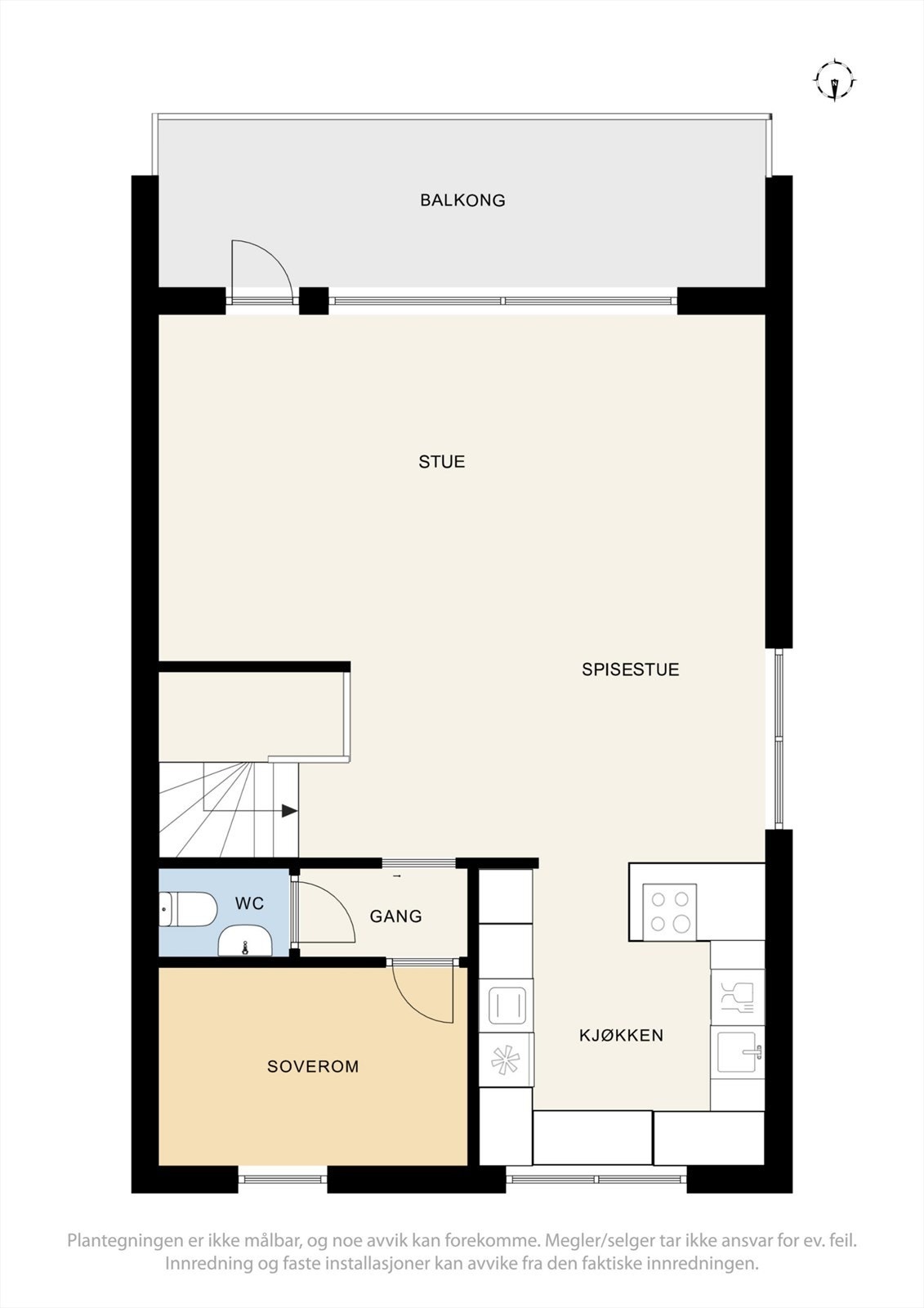 Andre etasje - Se punkt "ferdigattest". Galleribilde