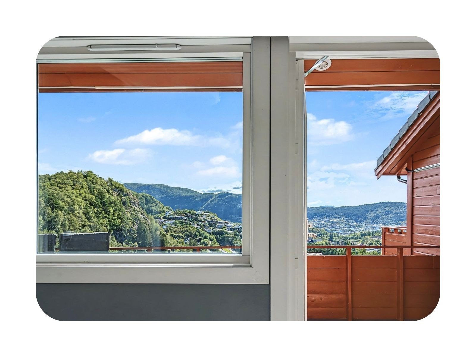 Fra stuen er det direkte utgang til sørvendt altan med fantastisk utsikt. Galleribilde