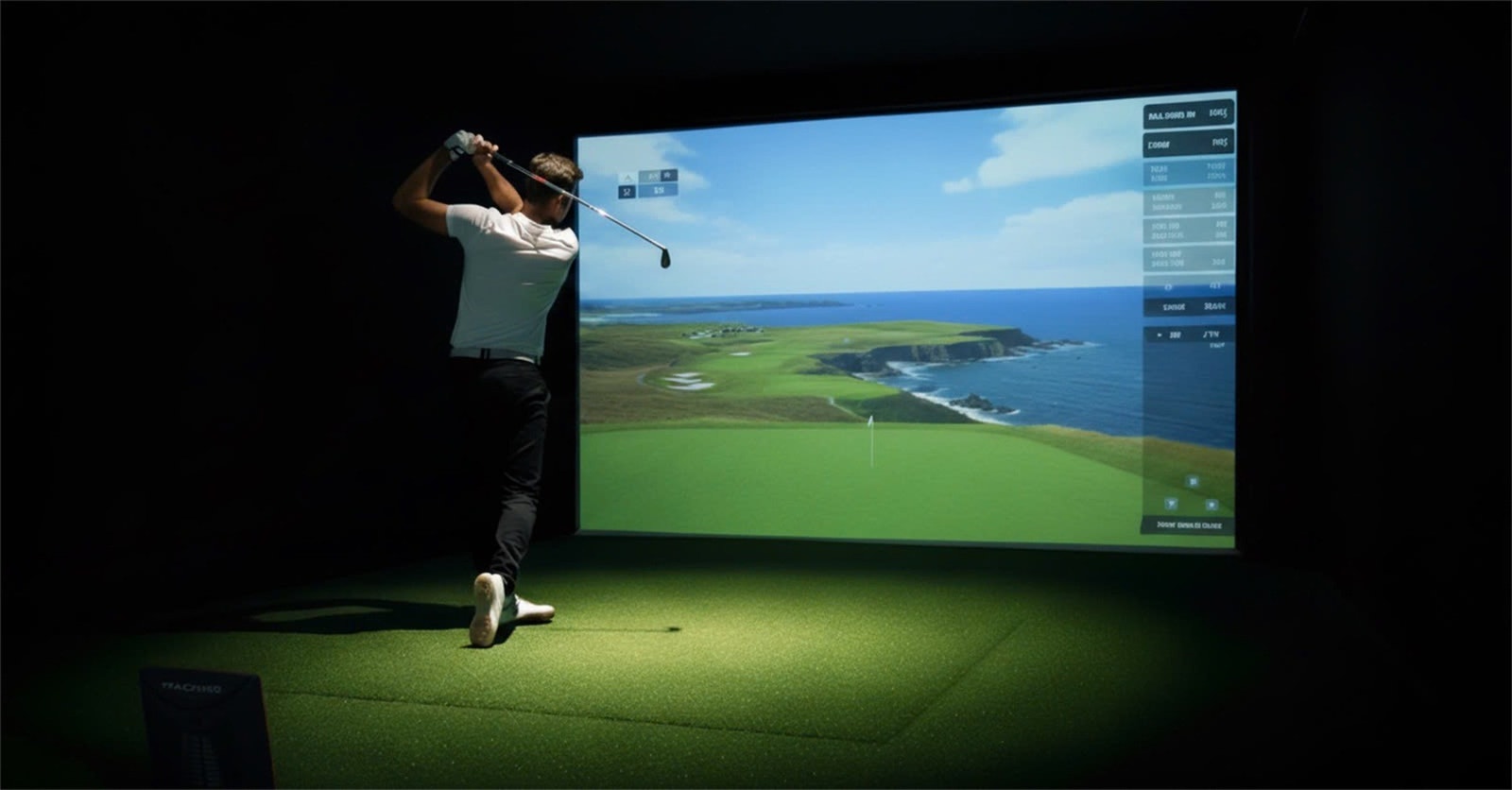 Golfsimulatoren er et unikt tilbud som passer både nybegynnere og erfarne spillere - Bildet er en illustrasjon for presentasjon av prosjektet, avvik vil forekomme. Galleribilde