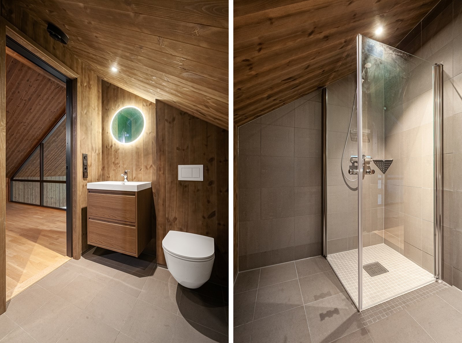 Også i 2.etg har man et meget innbydende bad med behagelig gulvvarme. Galleribilde