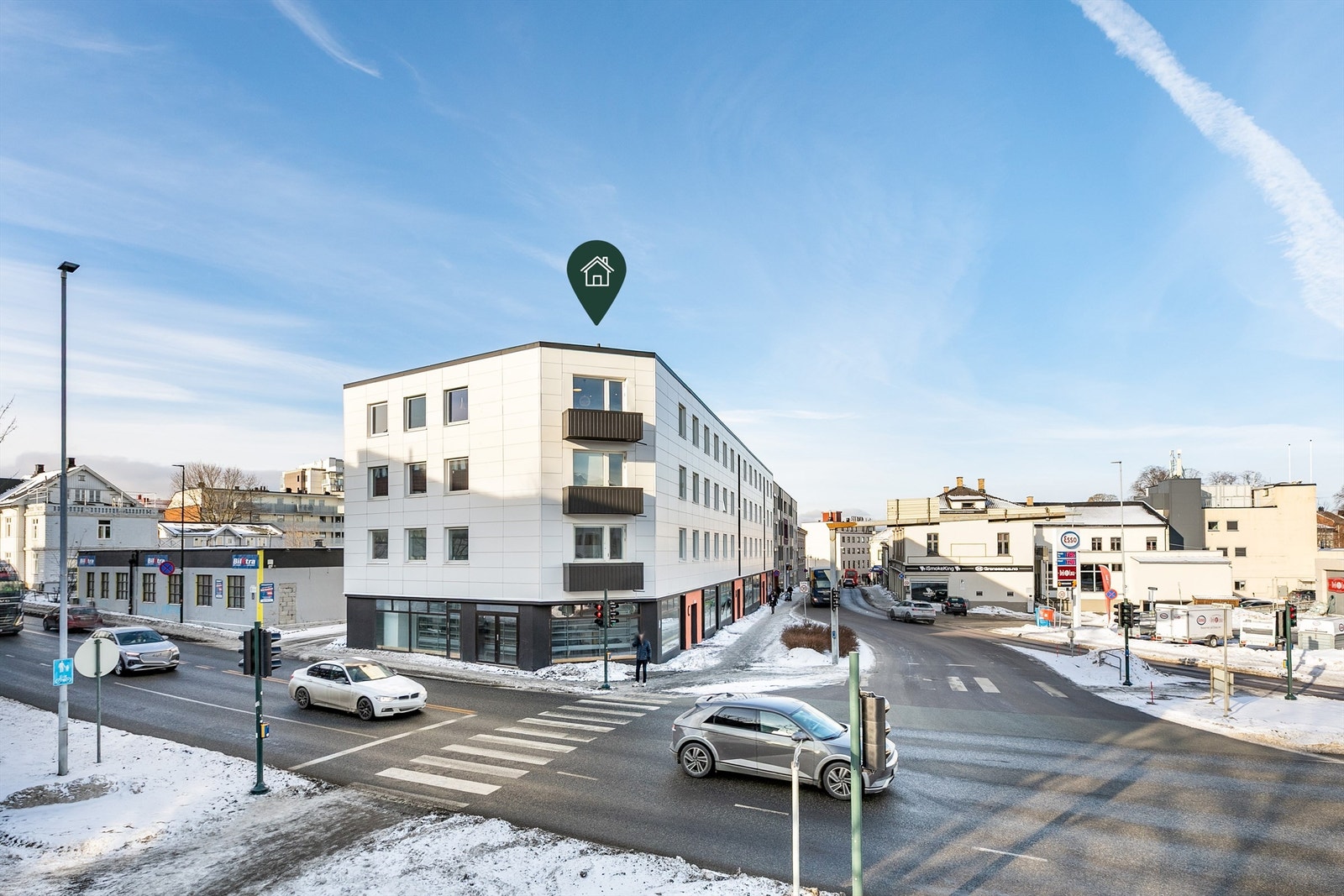 I fjerde etasje bor du høyt hevet over gatenivået, svært sentralt og i gangavstand fra alle byens tilbud. Galleribilde