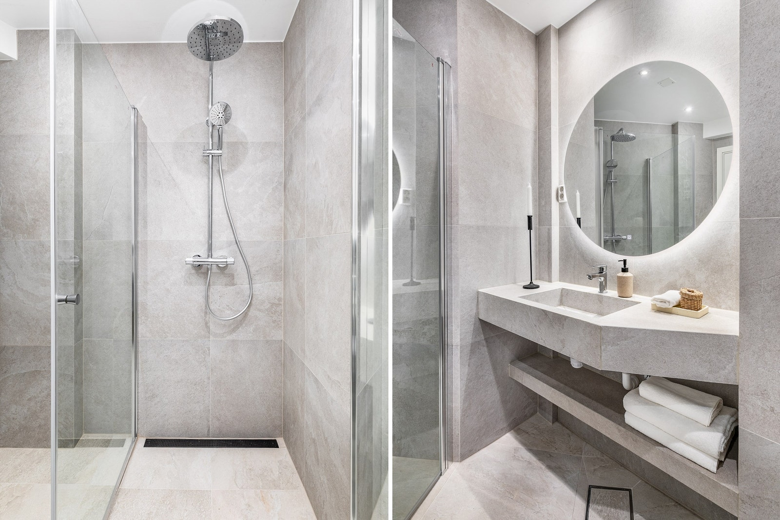 Badet er smart innredet med blant annet plassbygget innredning. Galleribilde