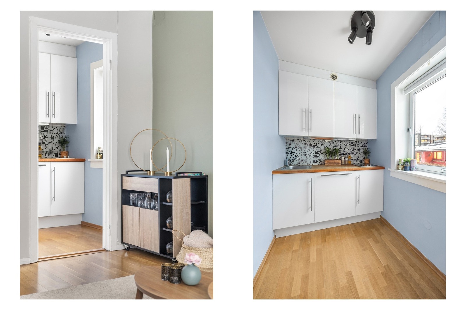 Fra stuen kan du tre inn på separat kjøkken. Galleribilde