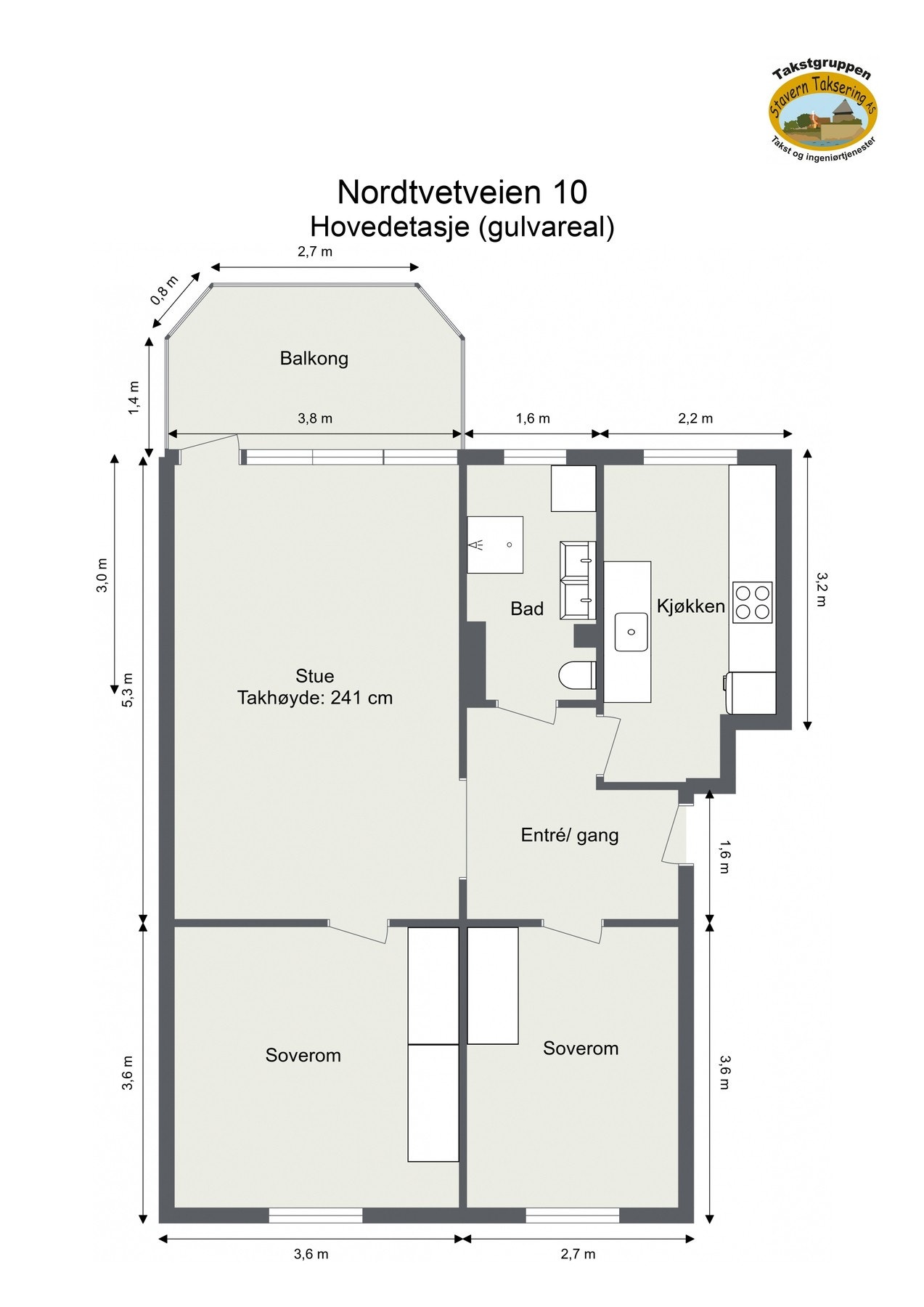 Oppmålt planløsning Galleribilde