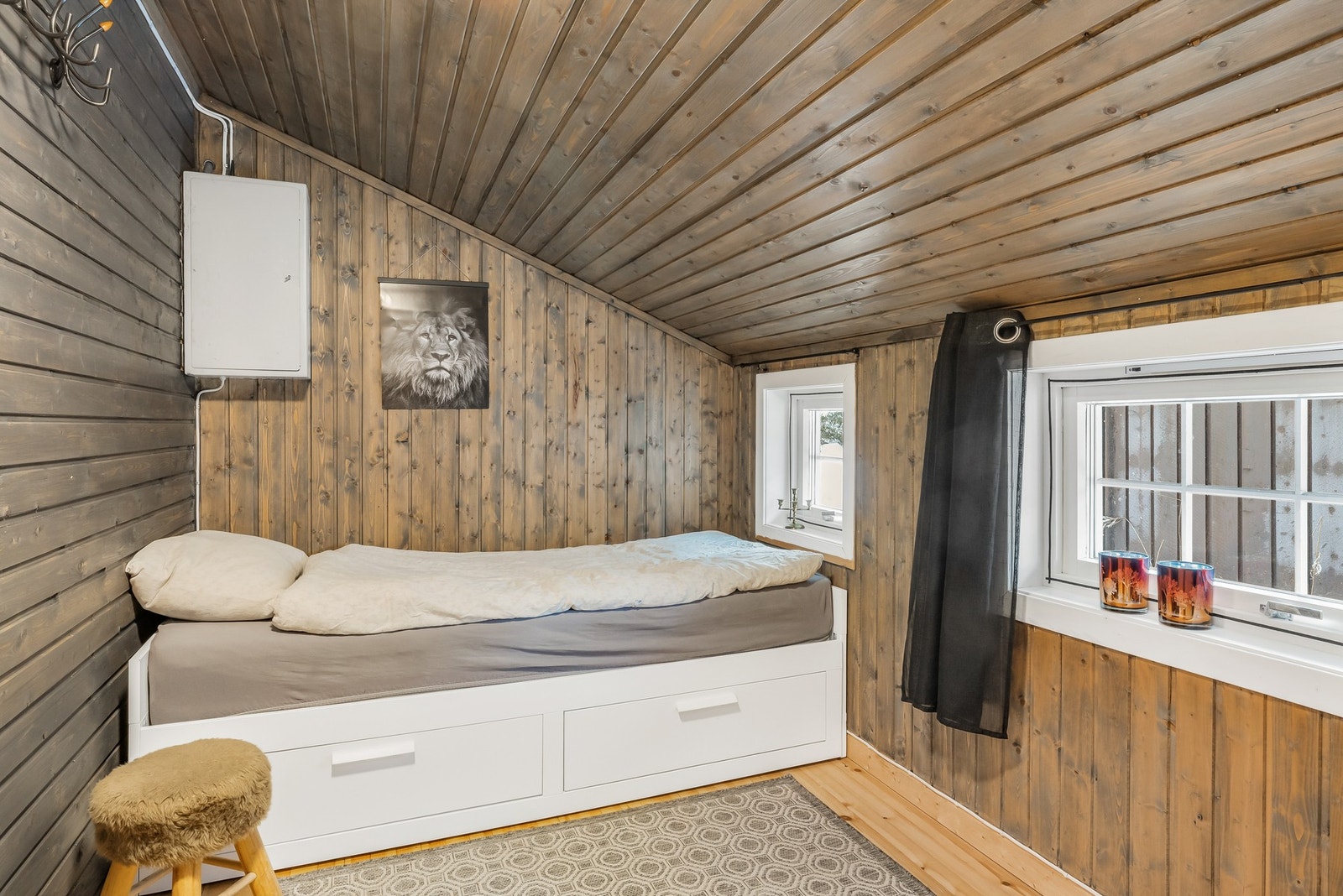 Opprinnelig bod, som i dag er innredet som soverom Galleribilde