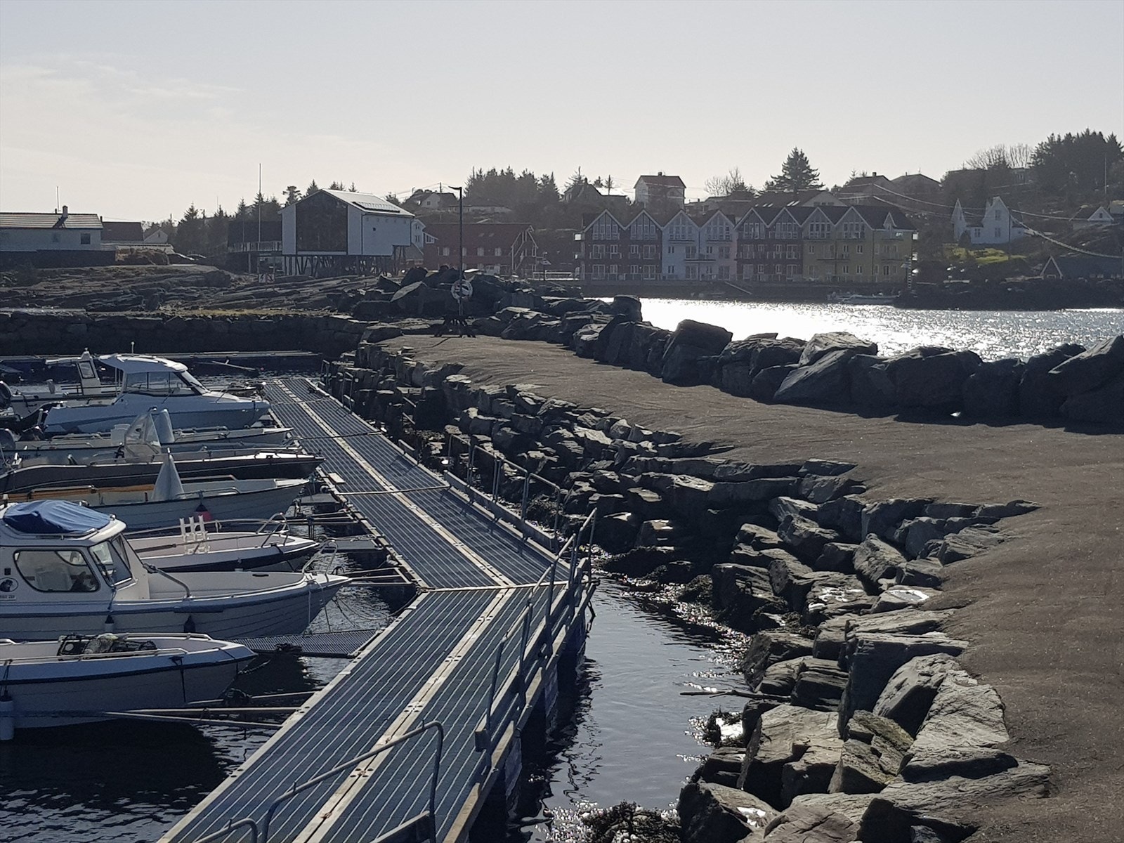 Båtmarina med utsikt mot Hellesøy brygge Galleribilde