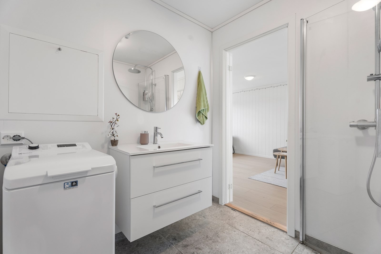 Pent flislagt bad fra 2025 på 4m². Galleribilde