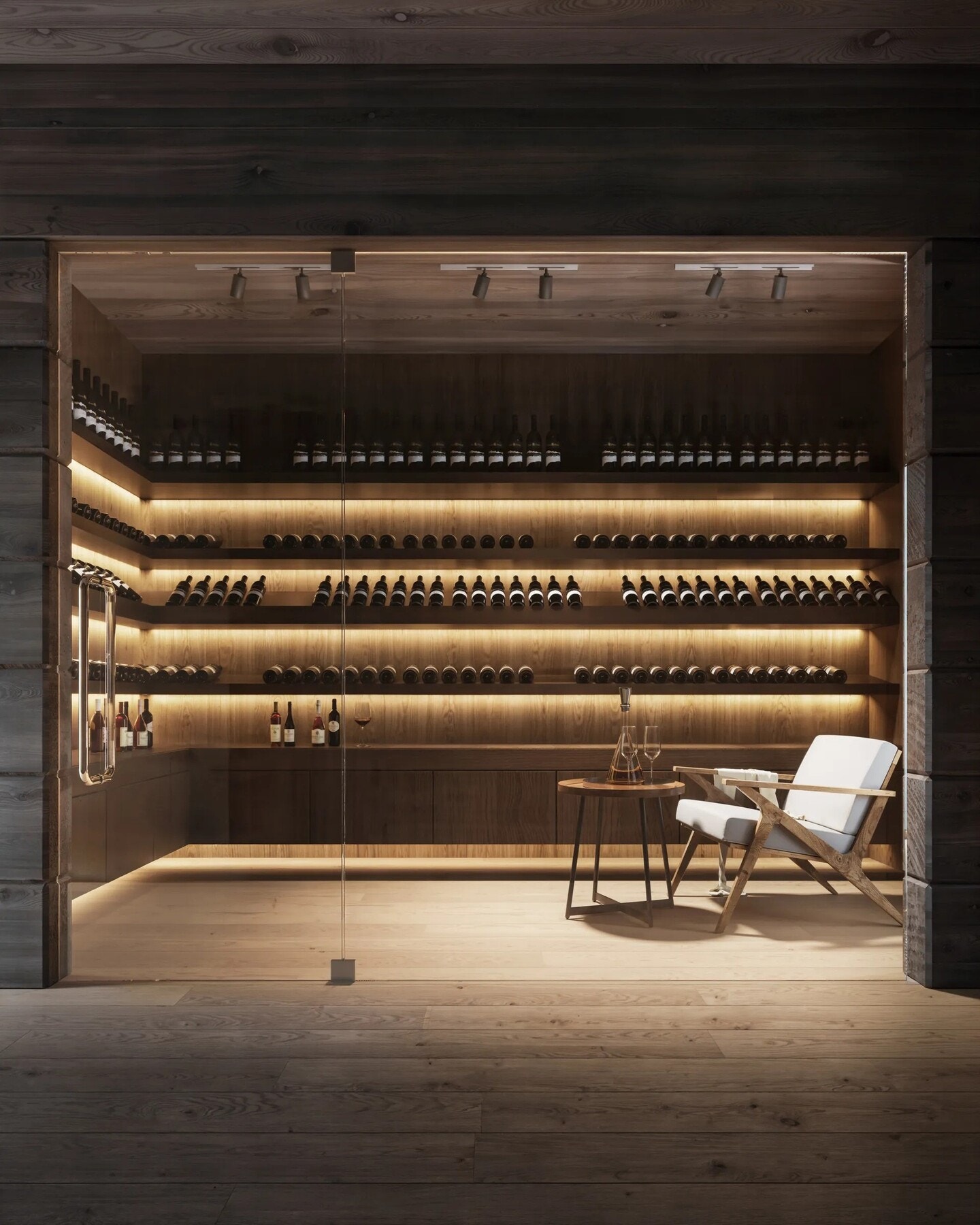 Lekkert klimatisert vinrom med spesialtilpasset innredning Galleribilde