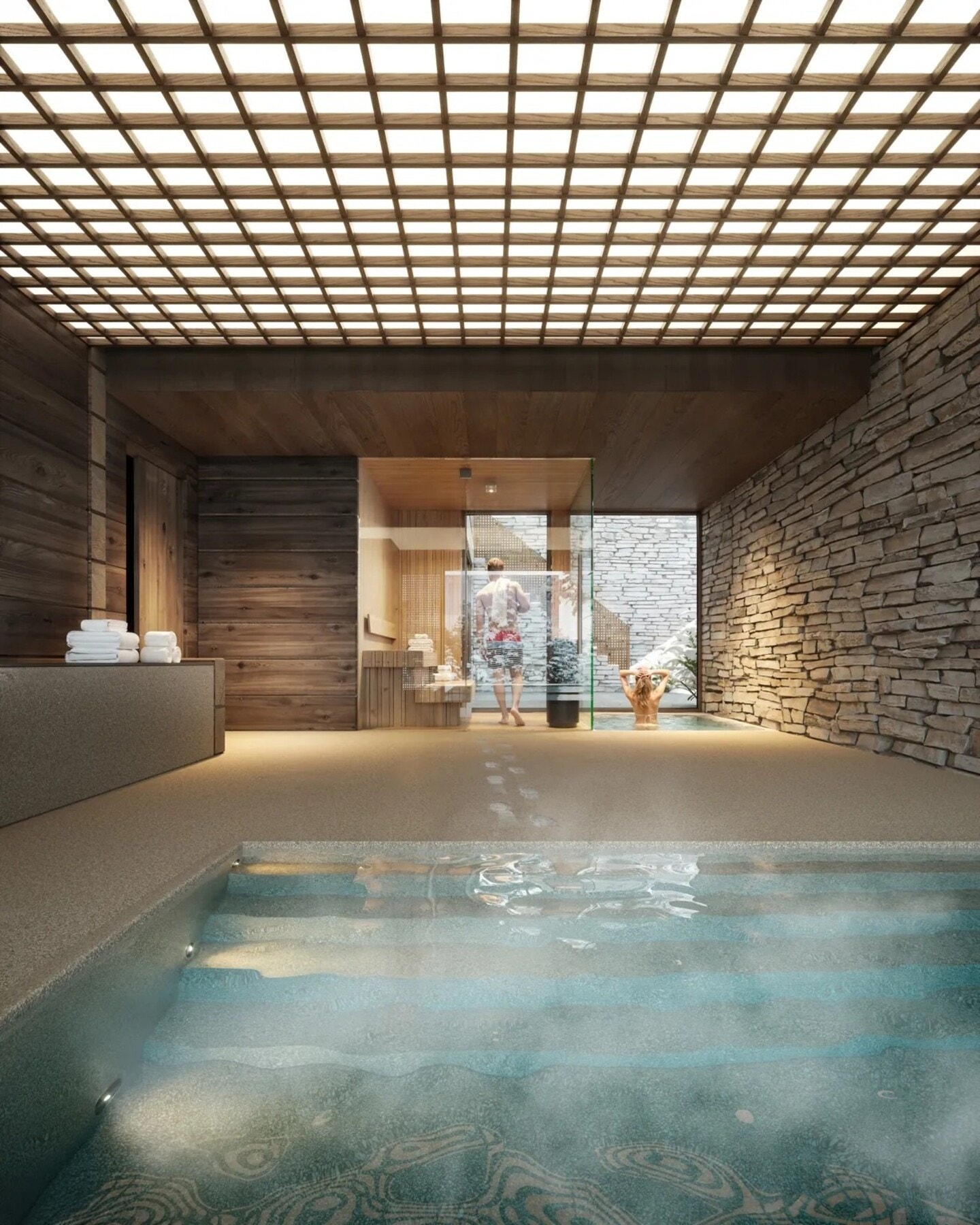 Privat spa-avdeling med badstue, kaldkulp og egen kjøkkenløsning Galleribilde