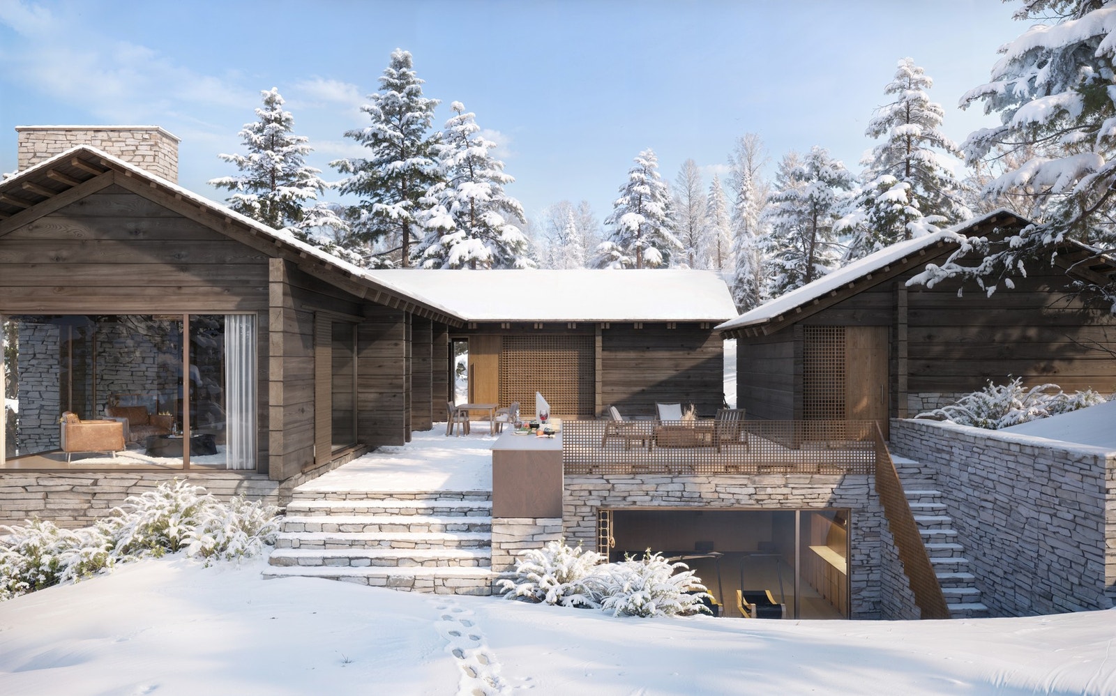 Unik luksushytte midt i bakken på Geilo med spa, treningsrom, basseng ute og inne samt ski inn/ski ut Galleribilde