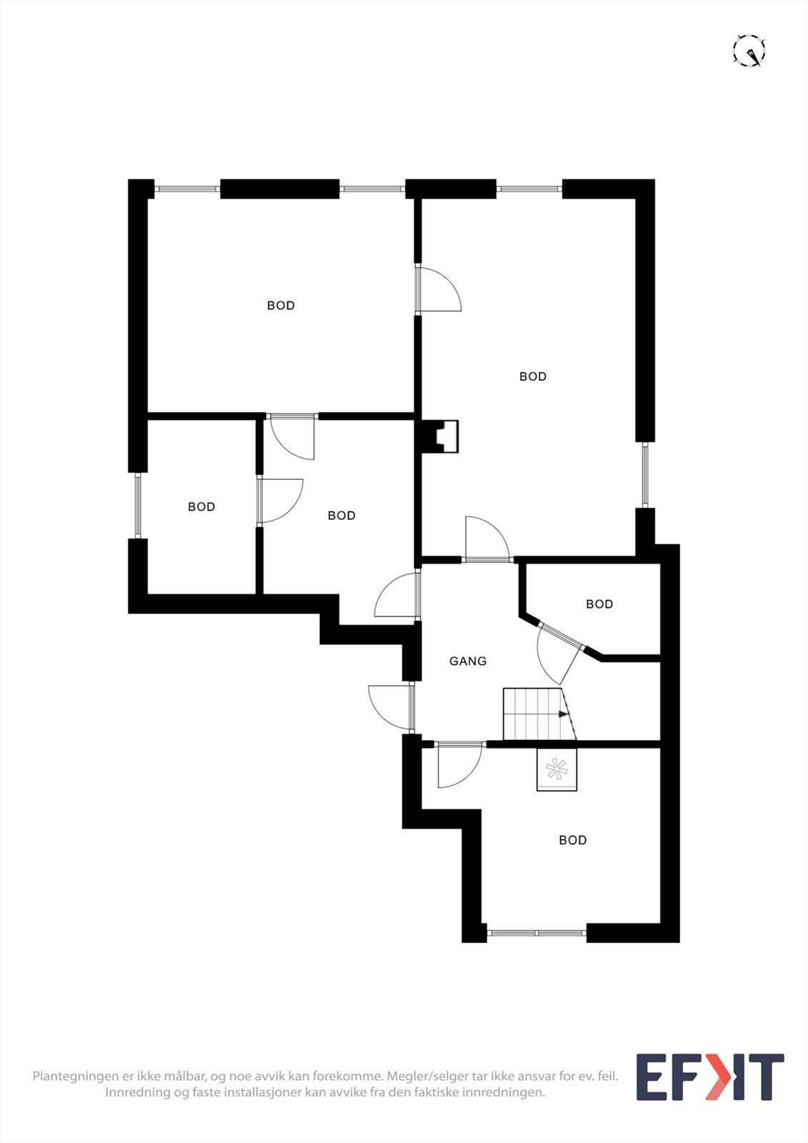 I kjelleren finnes åtte boder som gir rikelig med lagringsmuligheter. Galleribilde