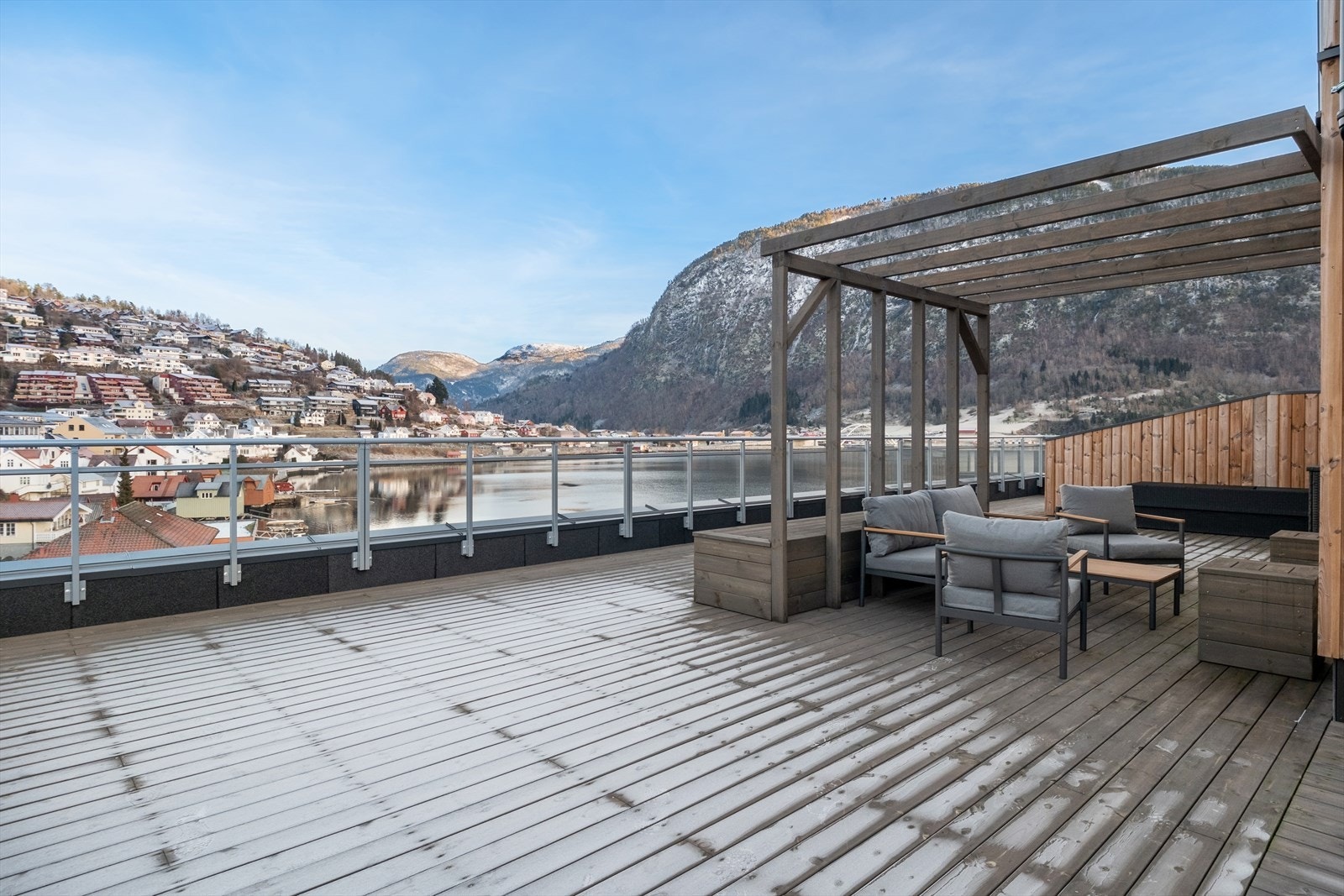 Ein har også ein felles takterrasse. Galleribilde