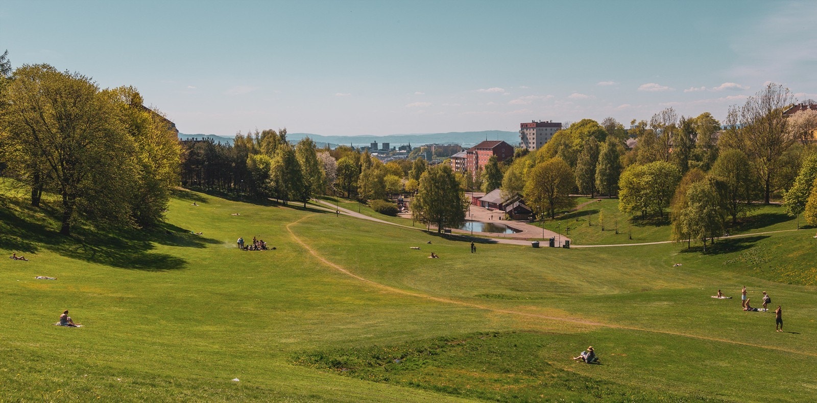 Torshovdalen som er en av Oslos største parker, med flotte grøntområder og med utsikt ut over Oslofjorden i gangavstand. Galleribilde