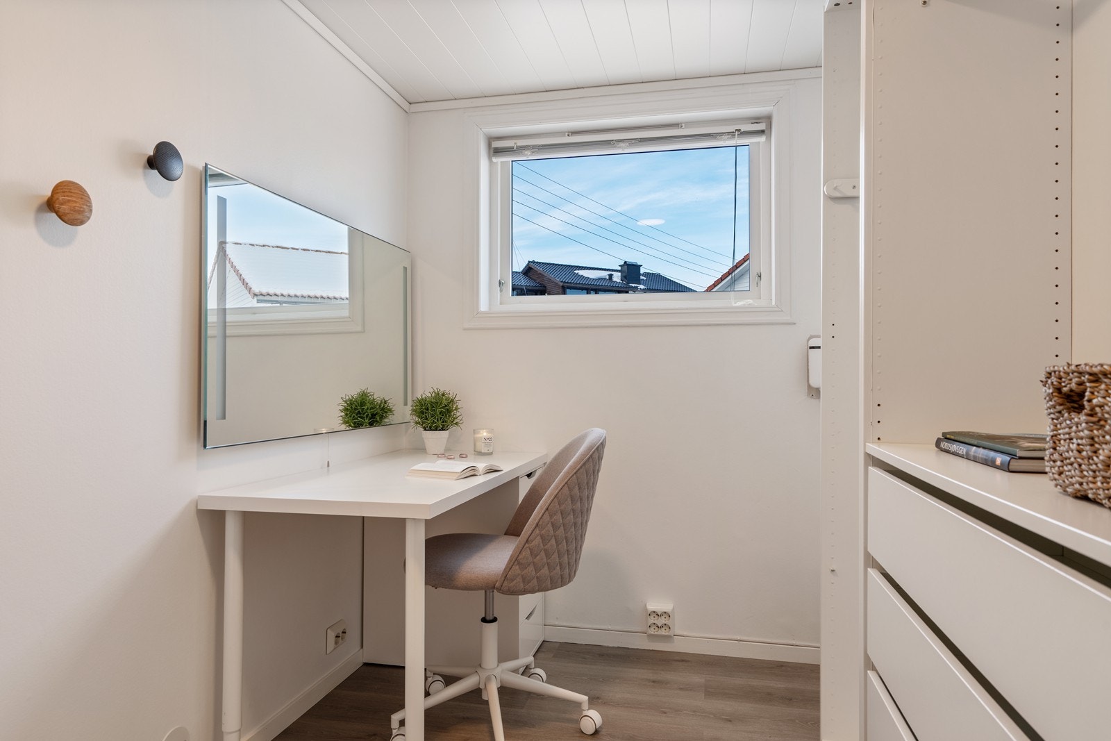 Garderoberom med kontorplass. Galleribilde