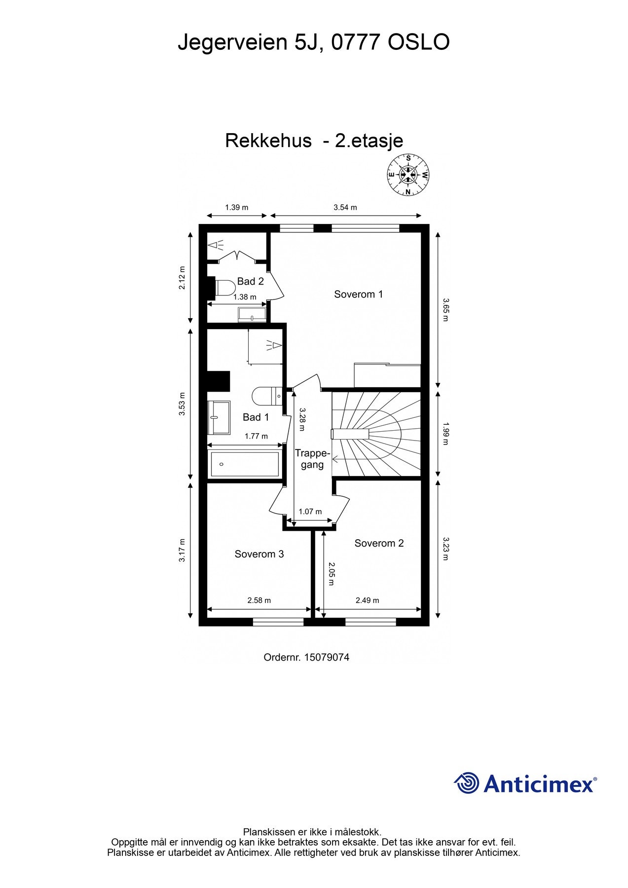 Dagens planløsning 2. etasje. Galleribilde