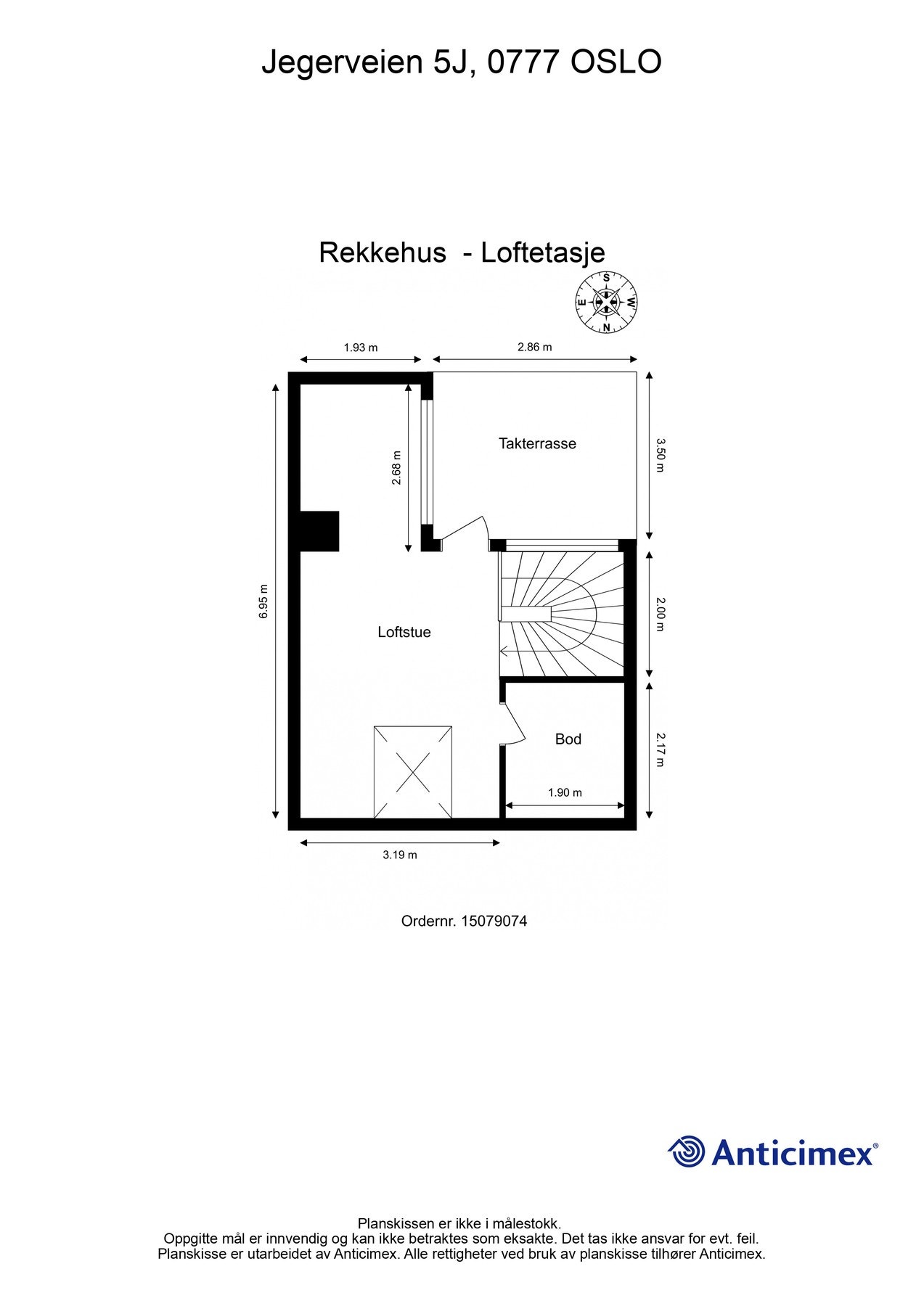 Dagens planløsning loftsetasje. Galleribilde