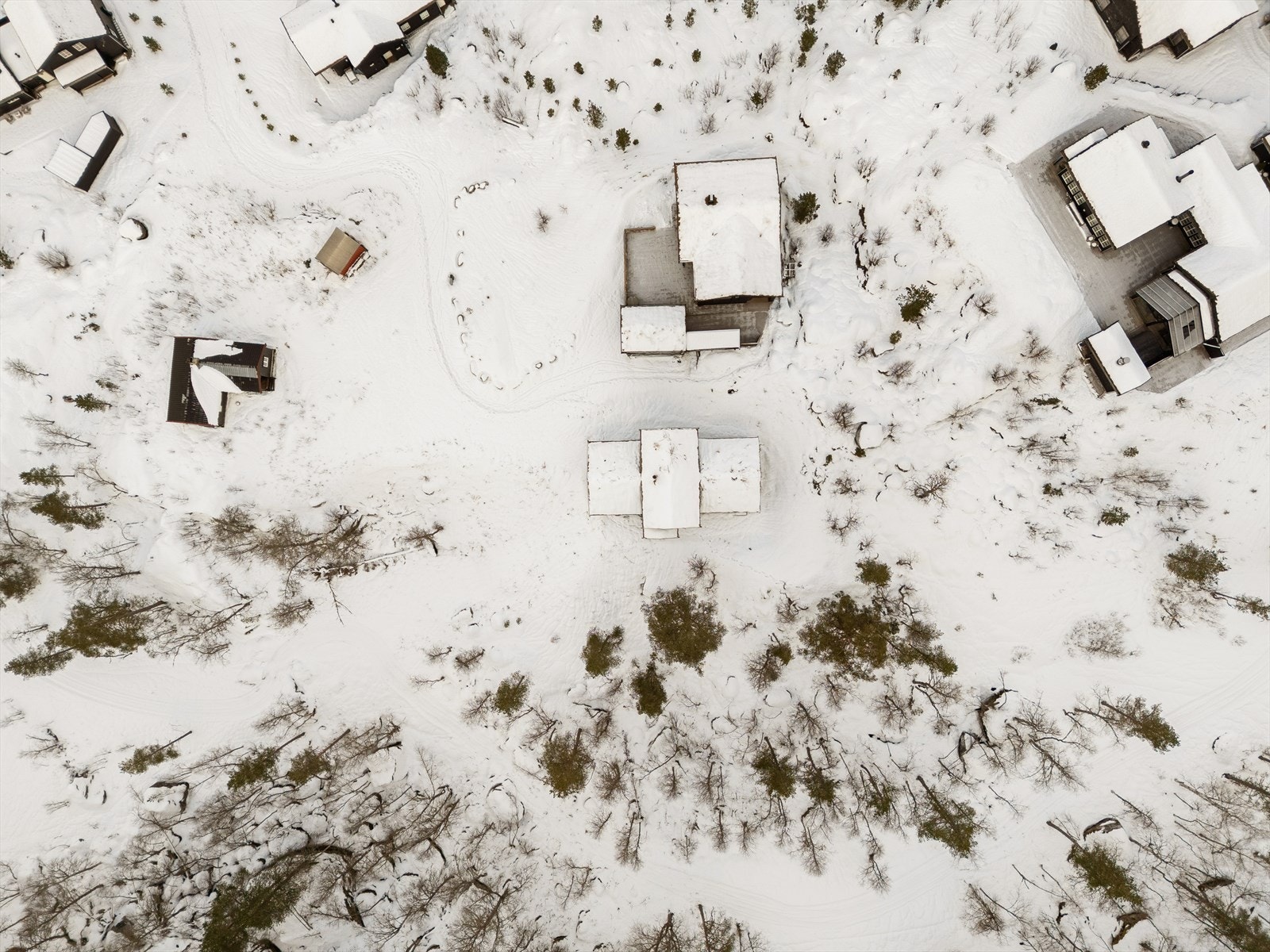 Tilbaketrukket og privat med god boltreplass for ungene med lek og mor rundt dørene. I kontakt med naturen. Galleribilde