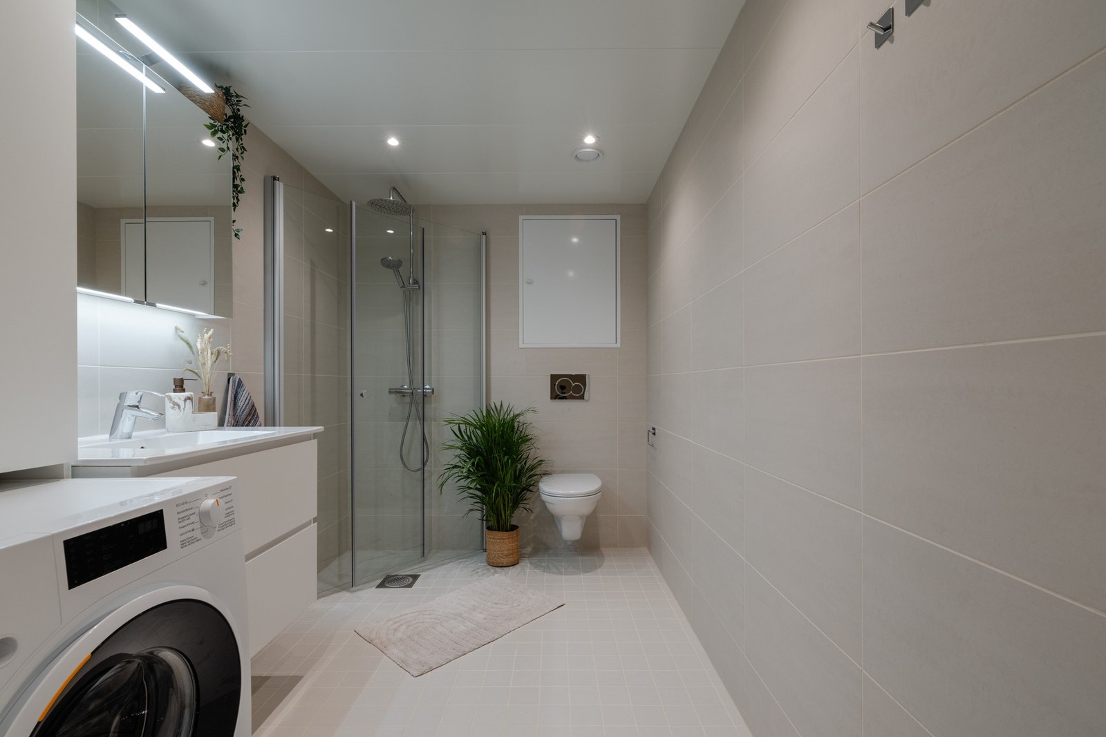 Her er det opplegg for vaskemaskin. Galleribilde