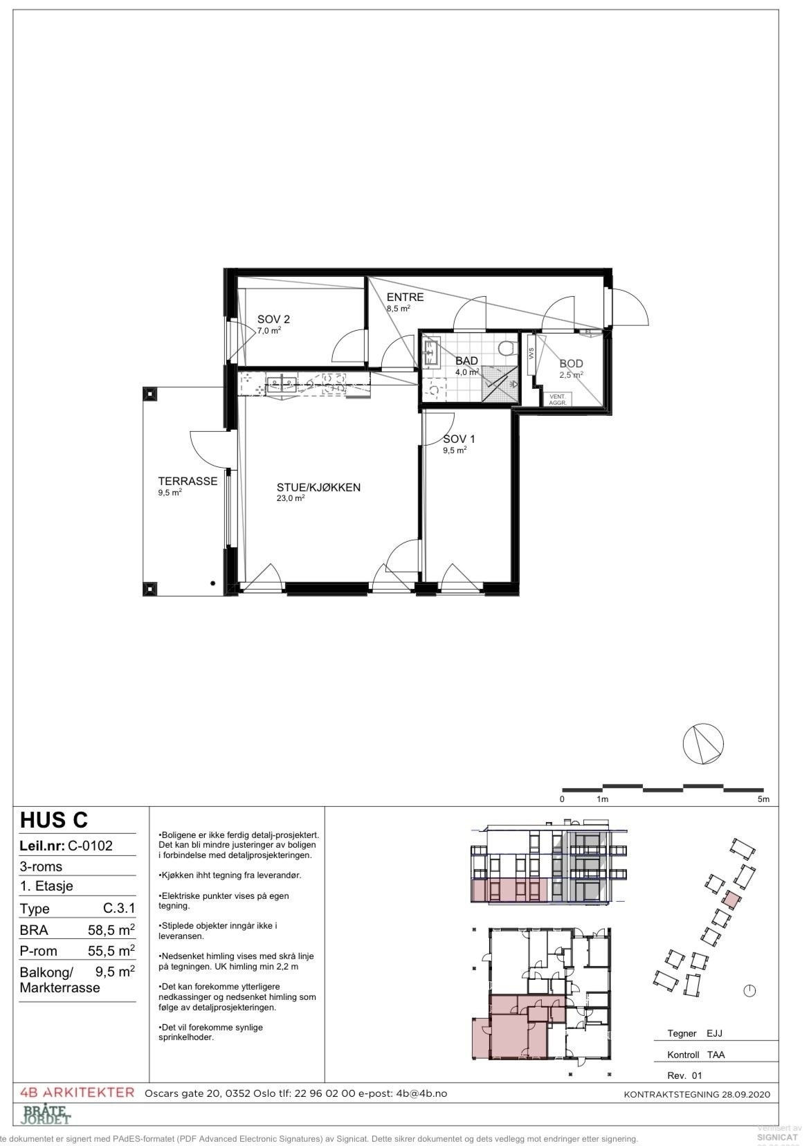 Plantegning leilighet i tillegg følger det med en sportsbod i garasjeanlegget på 2,5 kvm Galleribilde