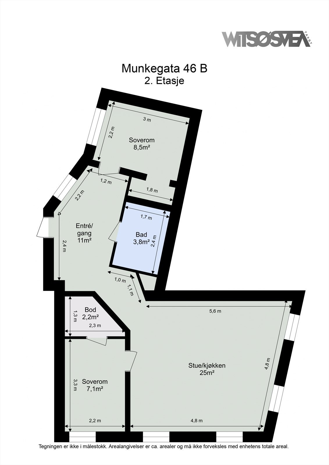 Ta en titt på planskissen og gjør deg kjent med romfordelingen! Galleribilde