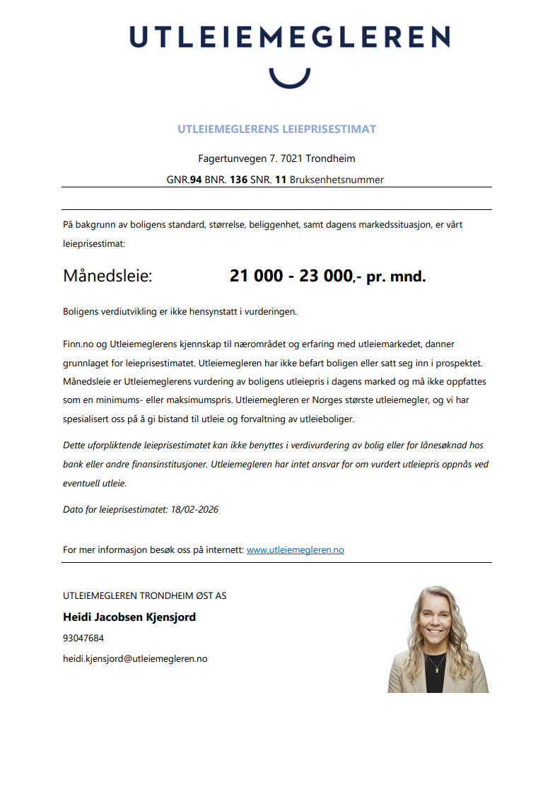 Leieprisestimat - Fagertunvegen 7 Galleribilde