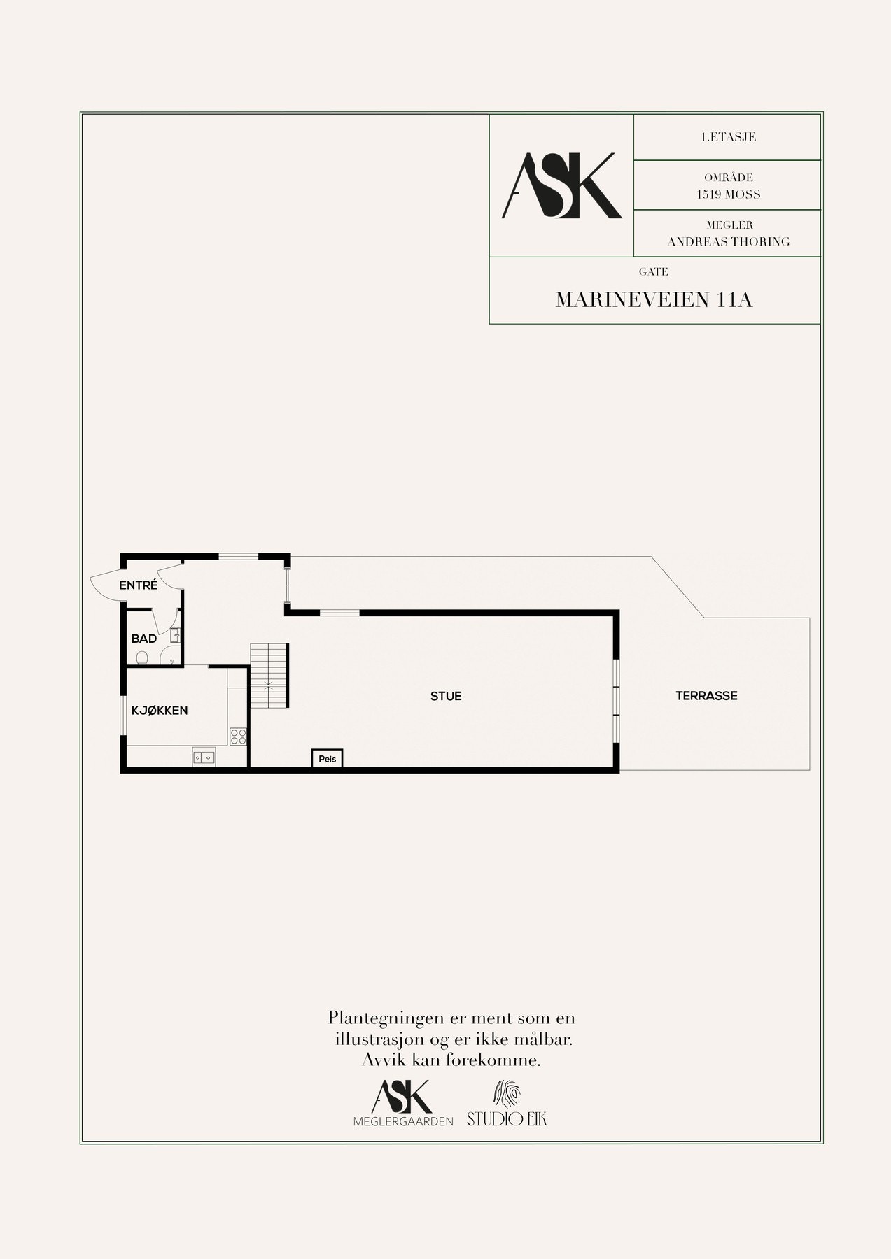 Plantegning 1. etasje Galleribilde