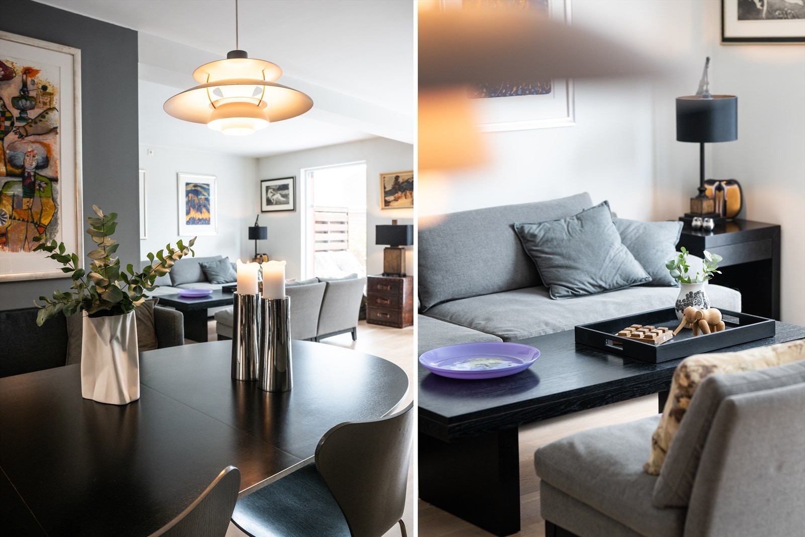 Her er det naturlige soner for både spiseplass og sofagruppe Galleribilde