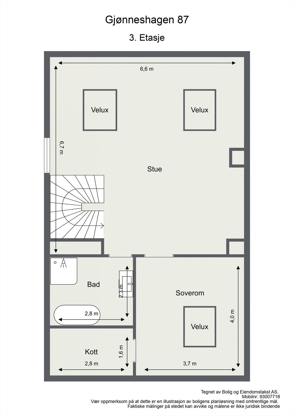 Plantegning 3. Etasje Galleribilde