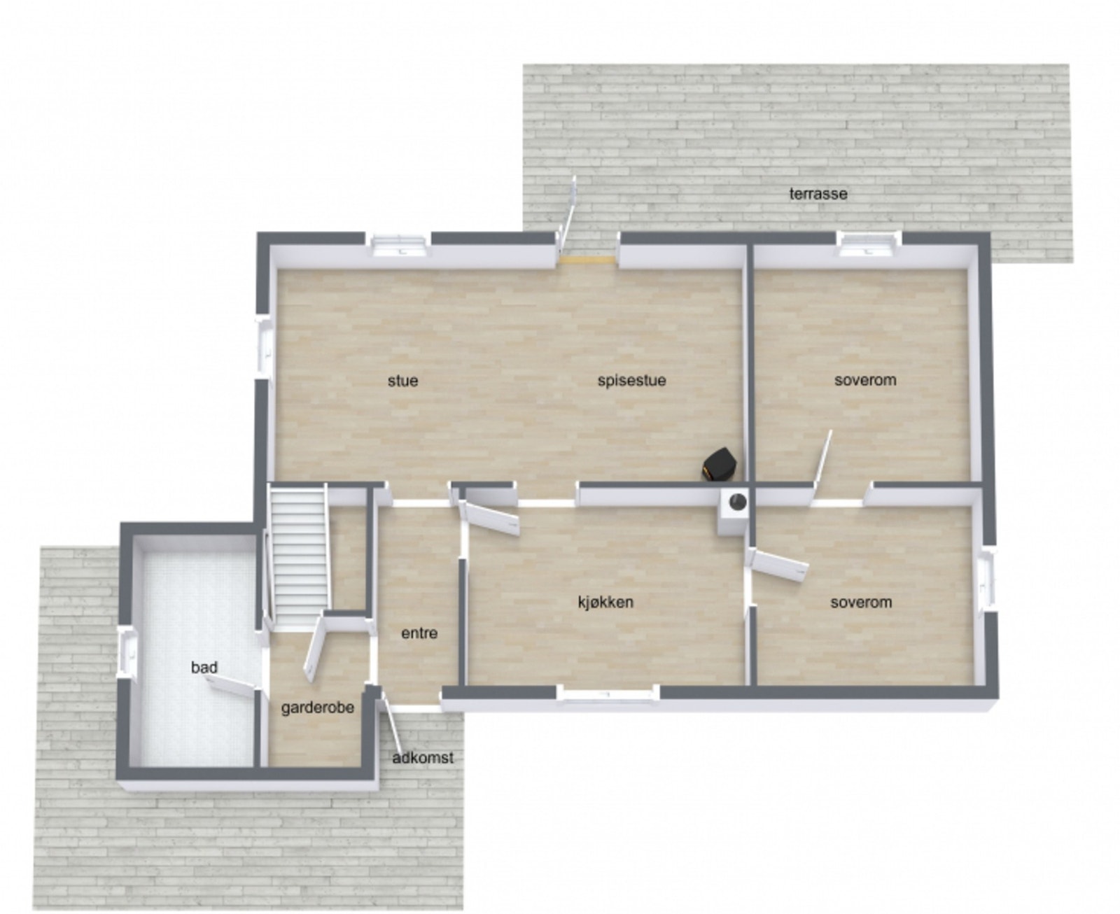 Plantegning 1. etasje Galleribilde