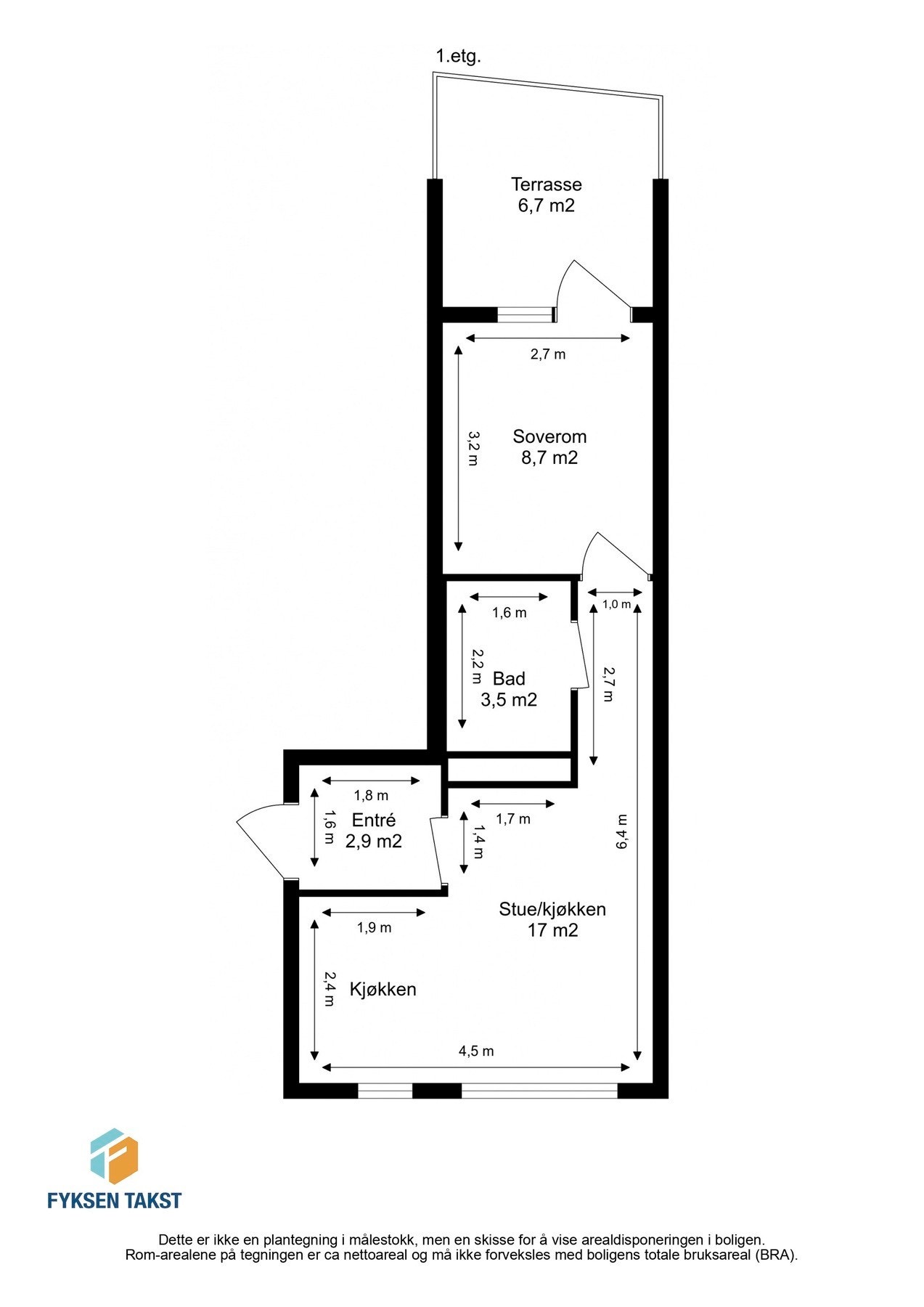 Målsatt planskisse. Galleribilde