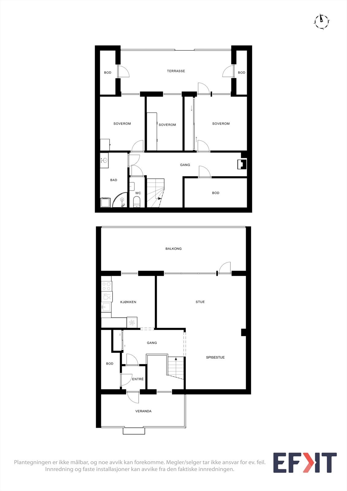 Plantegningen er ikke målbar, og noe avvik kan forekomme. Megler/selger tar ikke ansvar for ev. feil. Innredning og faste installasjoner kan avvike fra den faktiske innredningen. Galleribilde