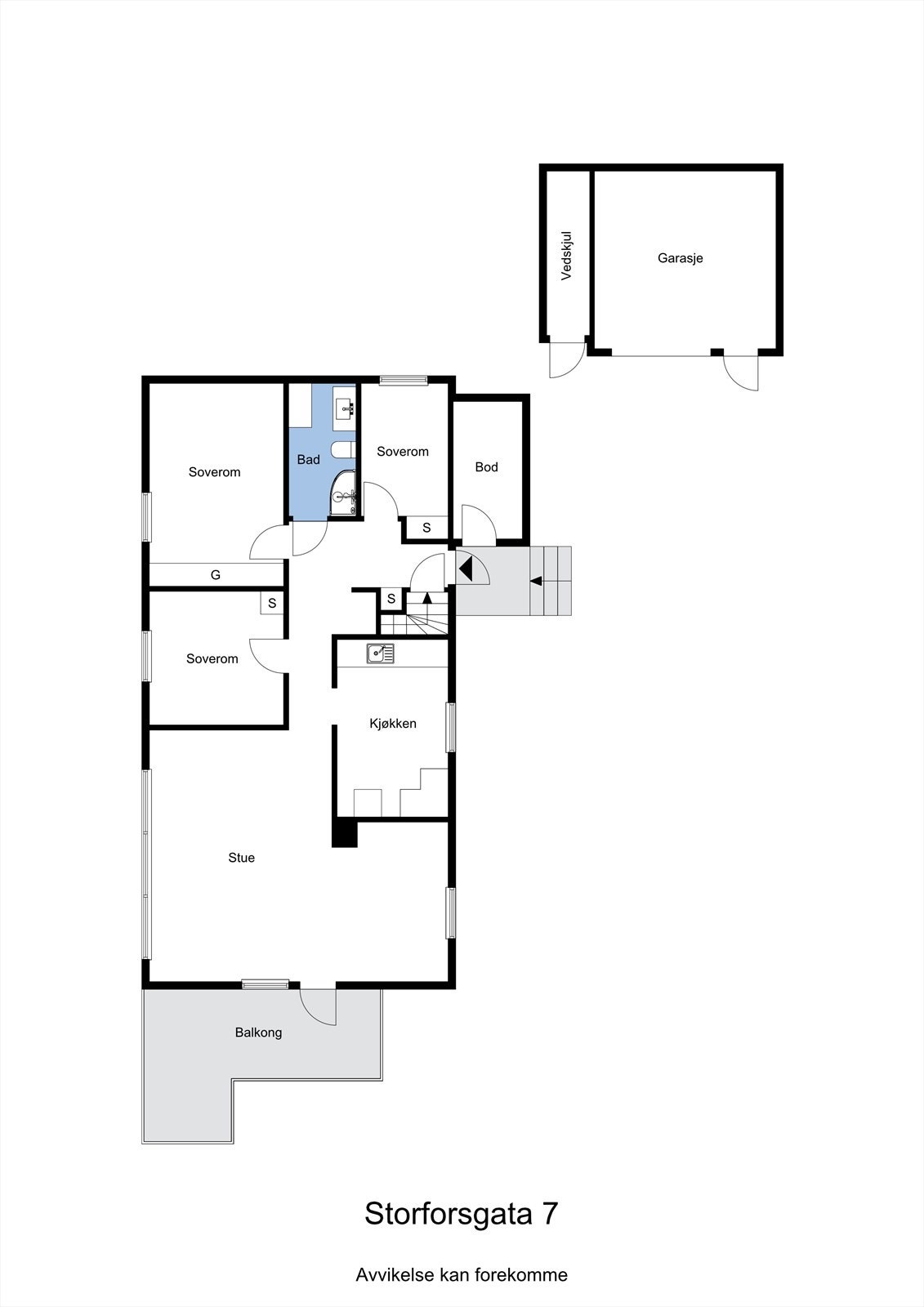 Planskisse hovedetasje Galleribilde