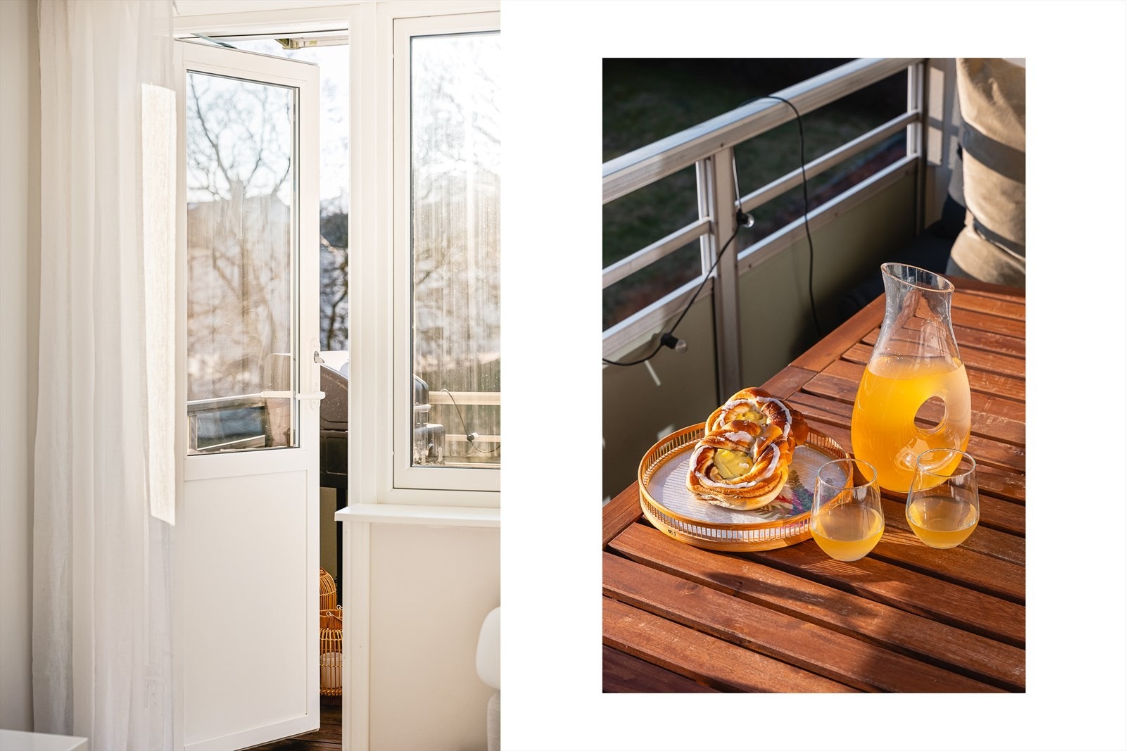 Balkongdøren leder oss ut på en solrik uteplass. Galleribilde