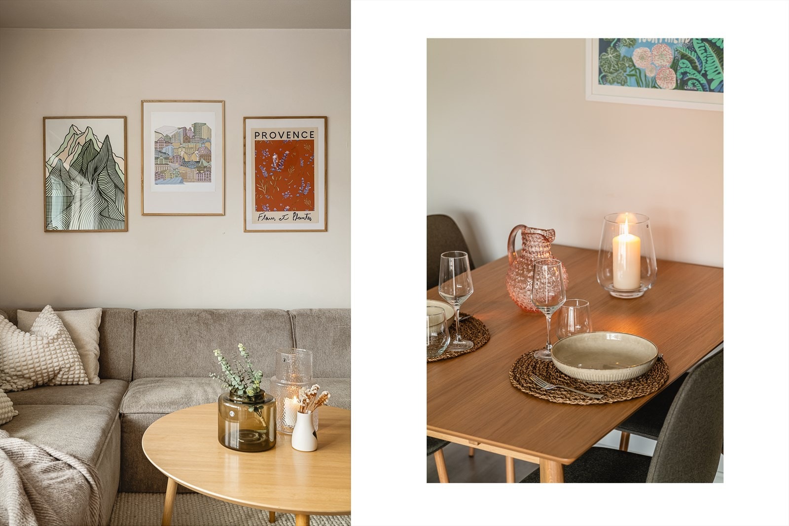 Også stuen er malt i en behagelig, moderne fargetone. Her er ingenting overlatt til tilfeldighetene. Galleribilde