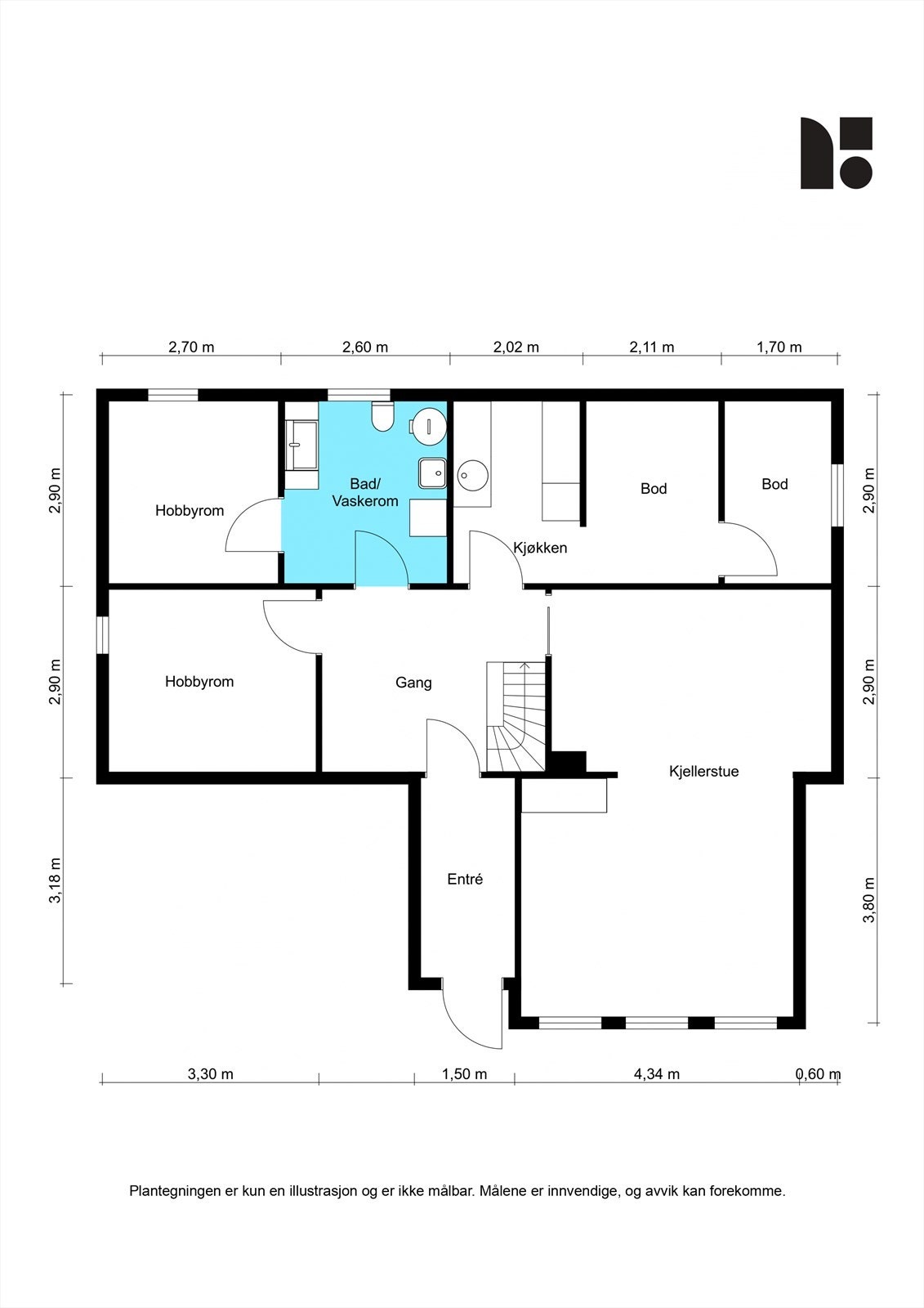 Plantegning kjeller. Galleribilde