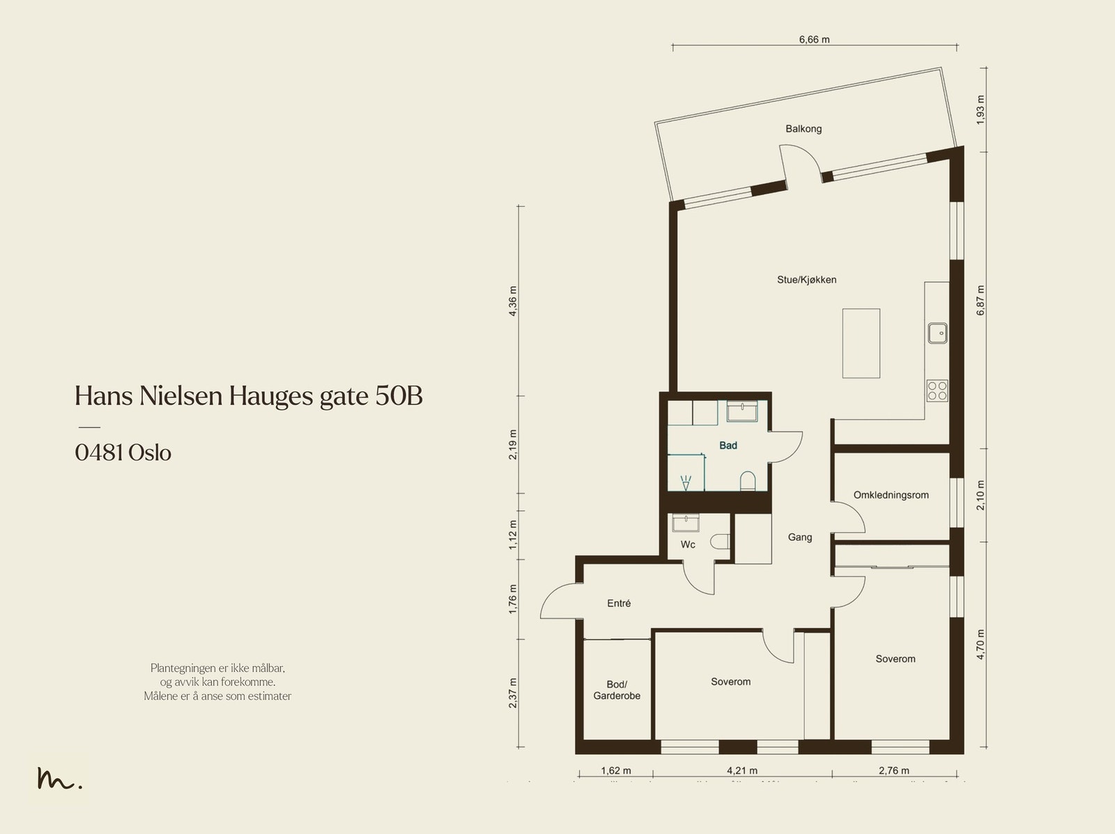 Stor selveier beliggende i 2. etasje (heis) og har en gjennomgående planløsning. Galleribilde