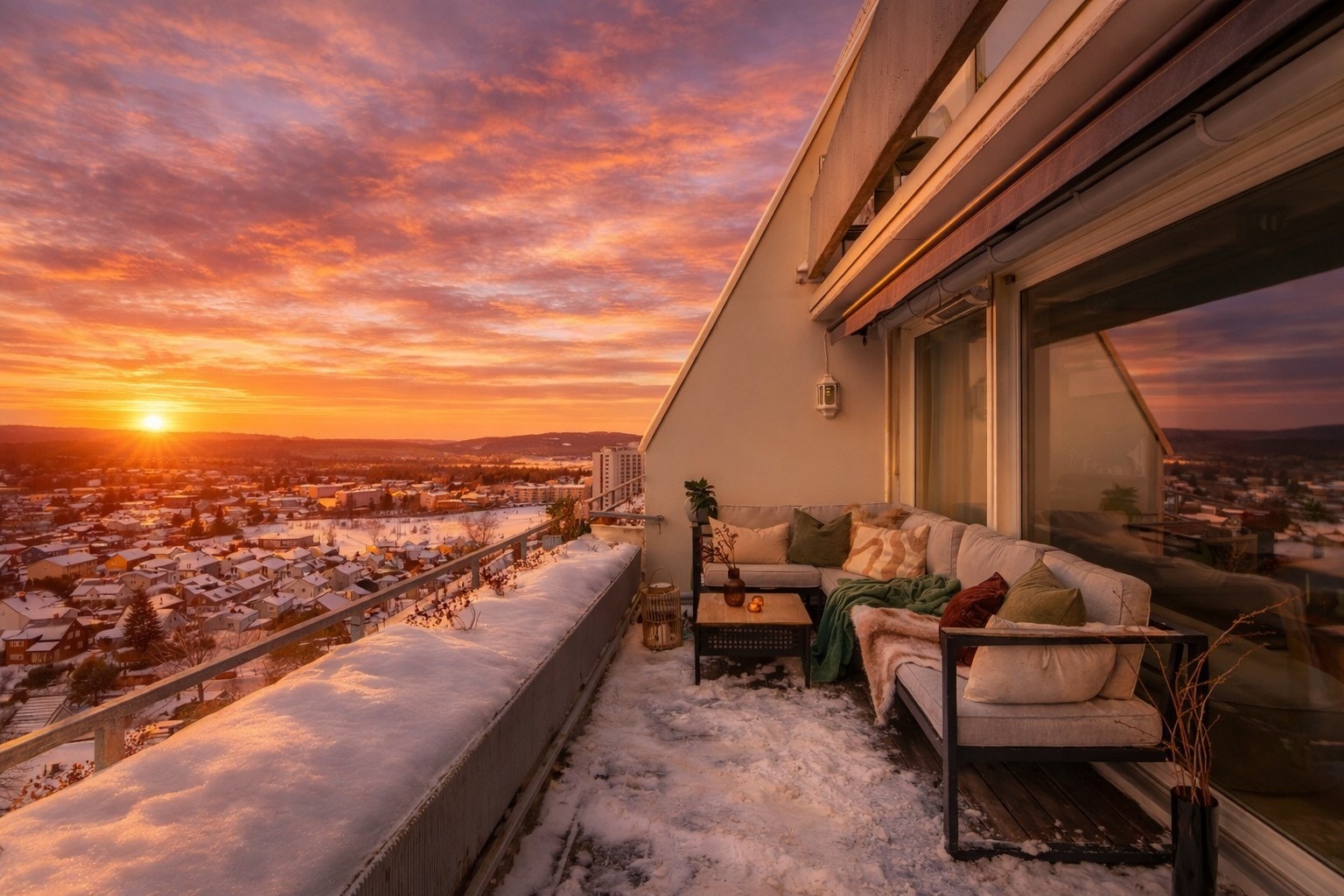 Flotte solnedganger fra uteplassen (bildet er redigert) Galleribilde