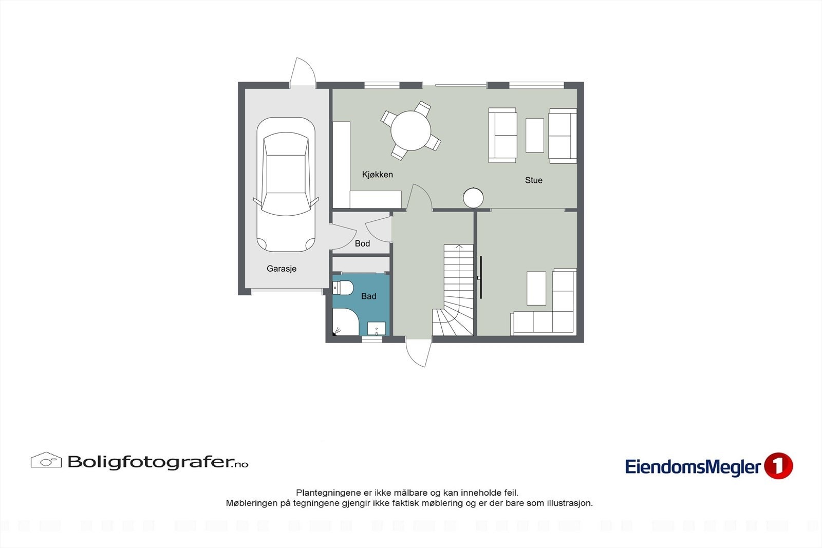 Boligens planløsning. Galleribilde