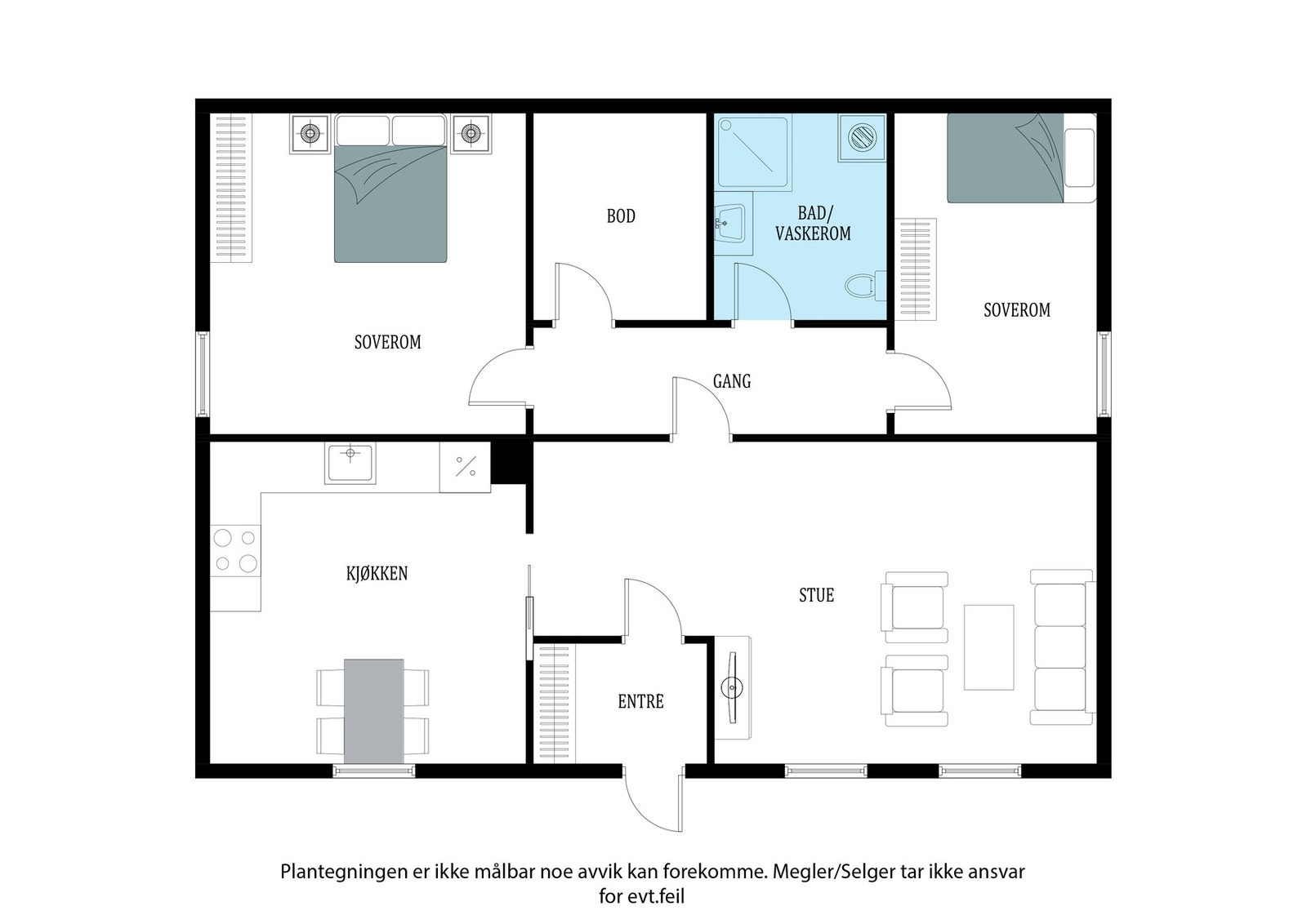Plantegning underetasje/leilighet. Galleribilde